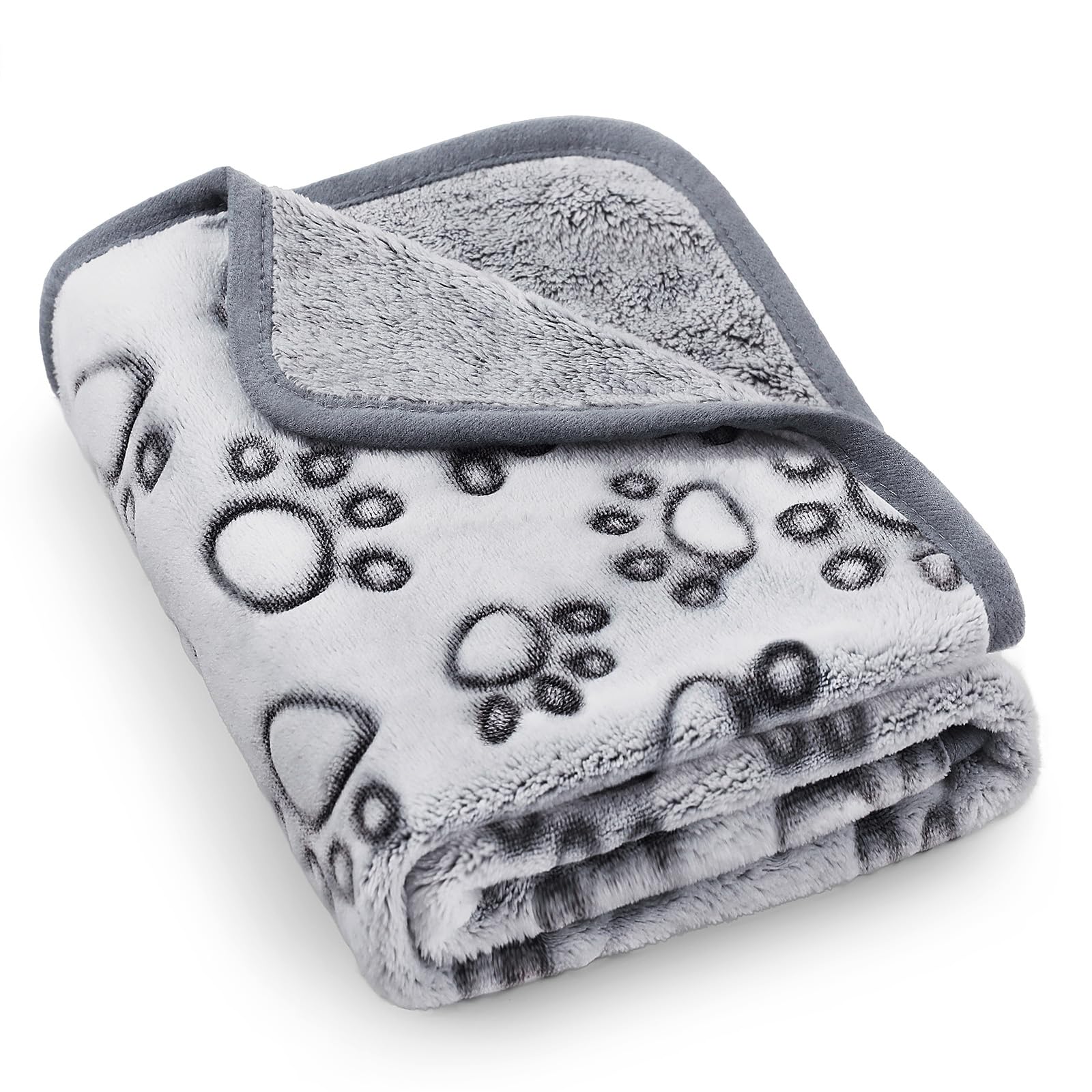Luciphia Premium Soft Dog Blanket For Small Medium Large Dogs Washable 300Gsm Fluffy Warm Fleece Puppy Cat Paw Print Pet Flannel