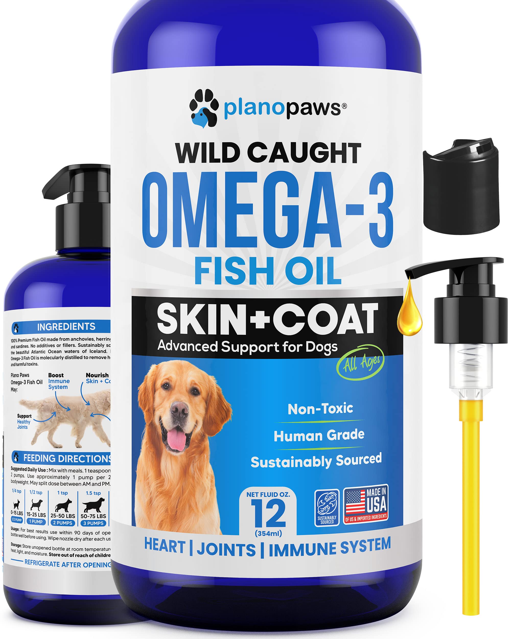 Omega 3 Fish Oil for Dogs - Better Than Salmon Oil - Dog Fish Oil Supplement to Reduce Shedding & Itching - Supports Joints, Bra