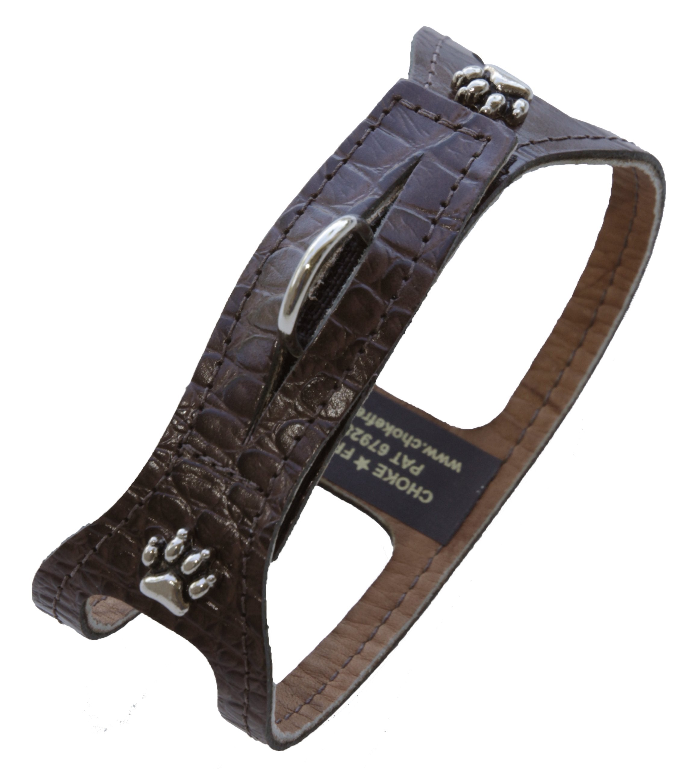 Chokefree Pet Shoulder Collar, 17', Croco Chocolate