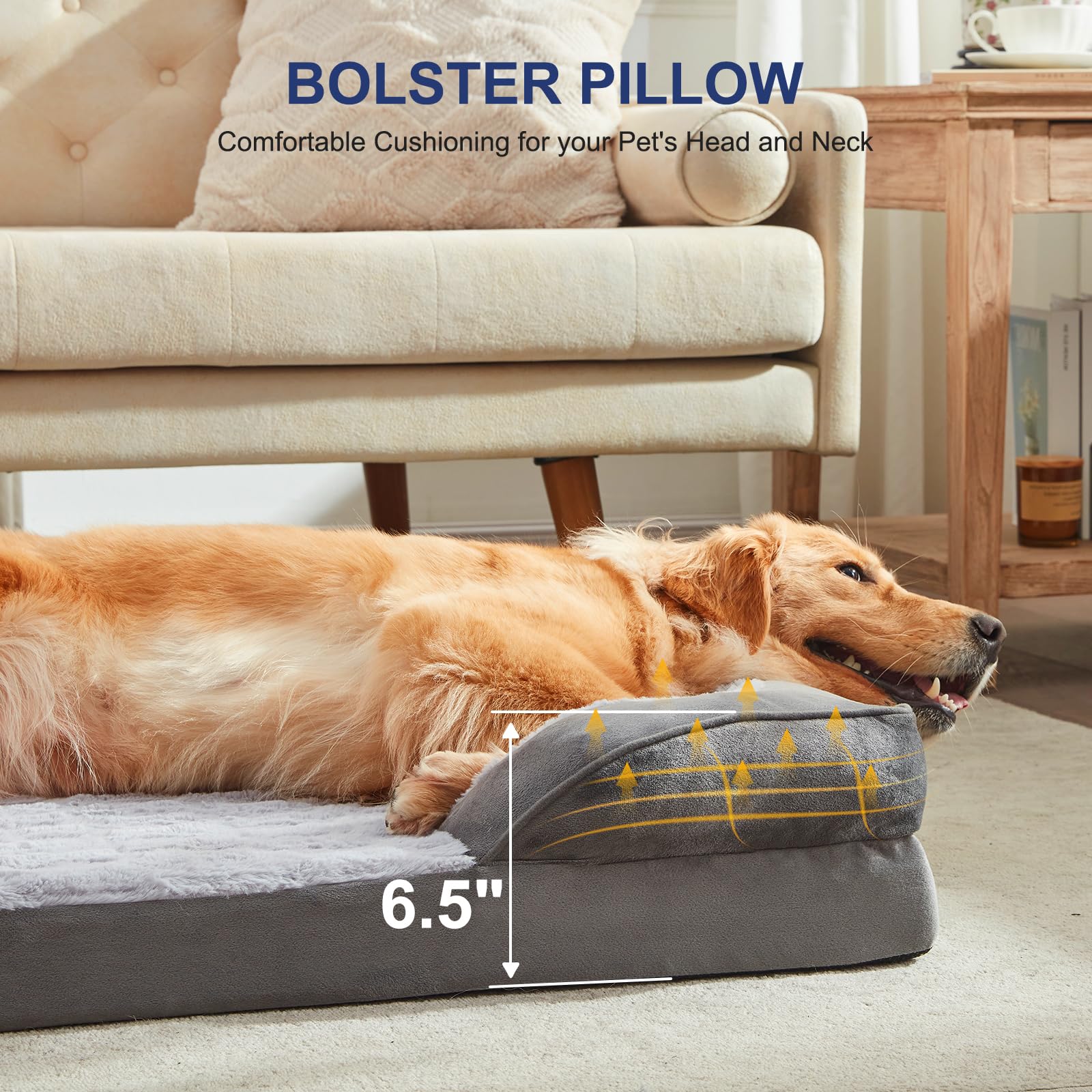FURTIME Orthopedic Small Dog Beds - Waterproof Ultra Comfy Supportive Foam Pet Couch with Removable Washable Cover, Nonskid Bott