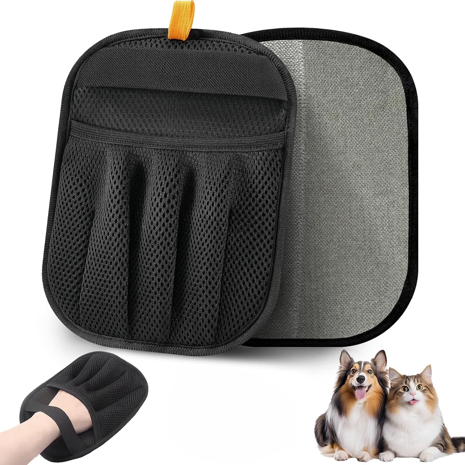 Sitsra Pet Hair Remover Glove Pad For Dogs & Cats Reusable Fur Removal Mitt Furniture Carpet Sofa Bed Cleaning Tool Lint Hair Cl