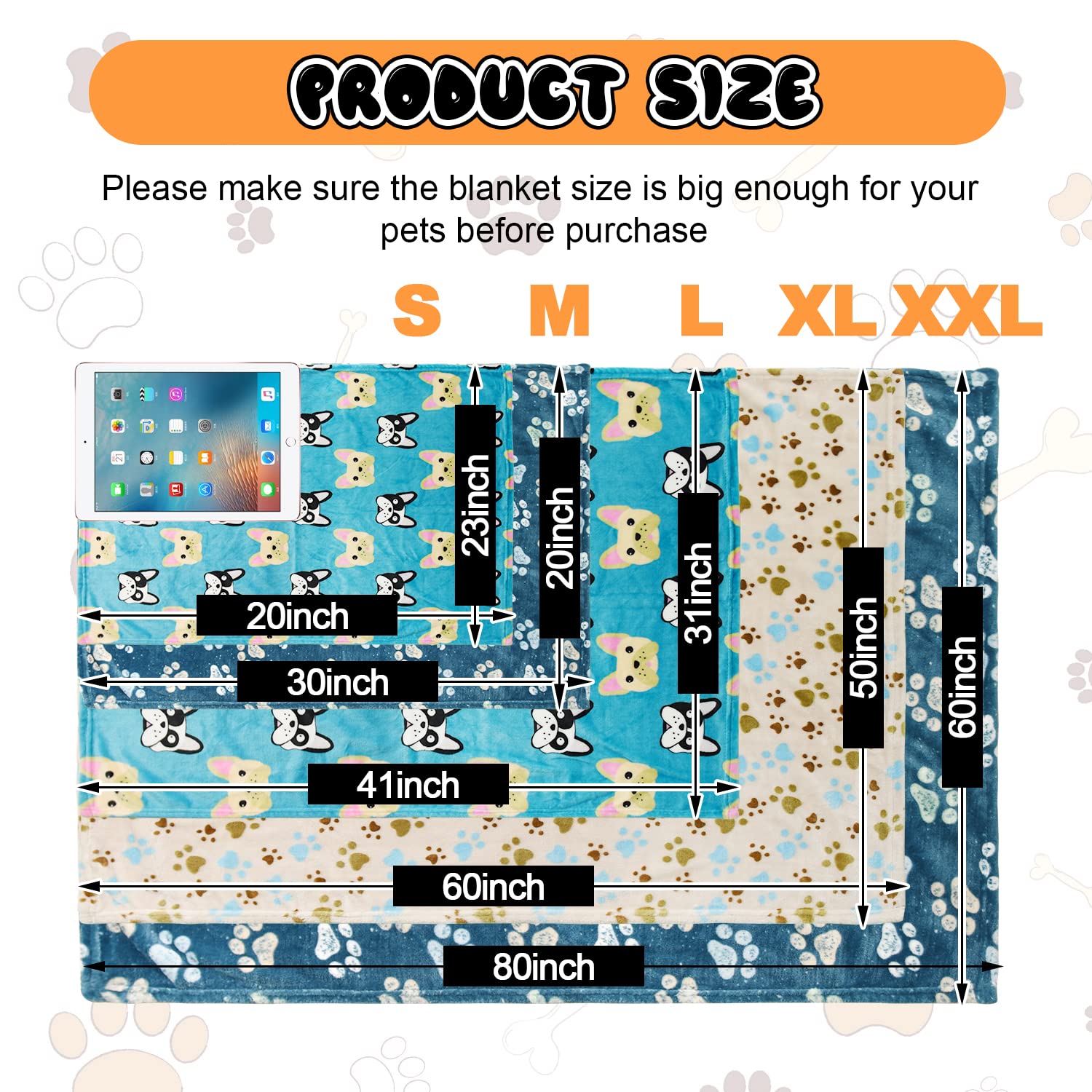 1 Pack 3 Blankets For Dogs Blankets For Medium Dogs Medium Dog Blanket Super Soft Fluffy Premium Fleece Pet Blanket Flannel Throw For Dog Puppy Cat Paw Blanket(30X20 Inch)