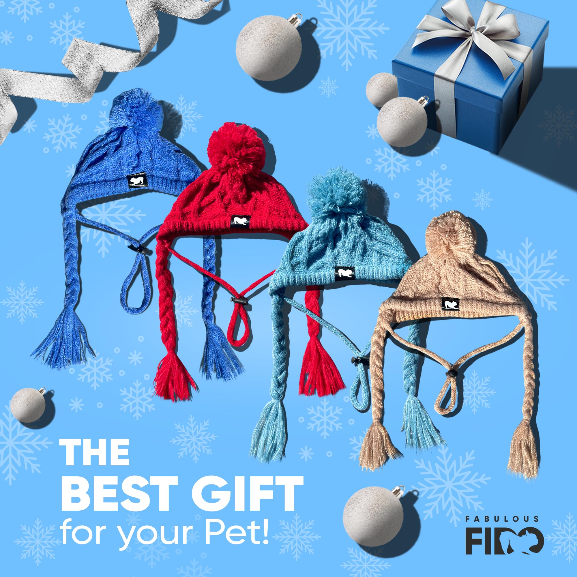 Classic Knit Hat For Dogs - With Ear Holes & Adjustable Chin Strap - Beanie For French Bulldog - Soft Fabric, Stylish Accessorie