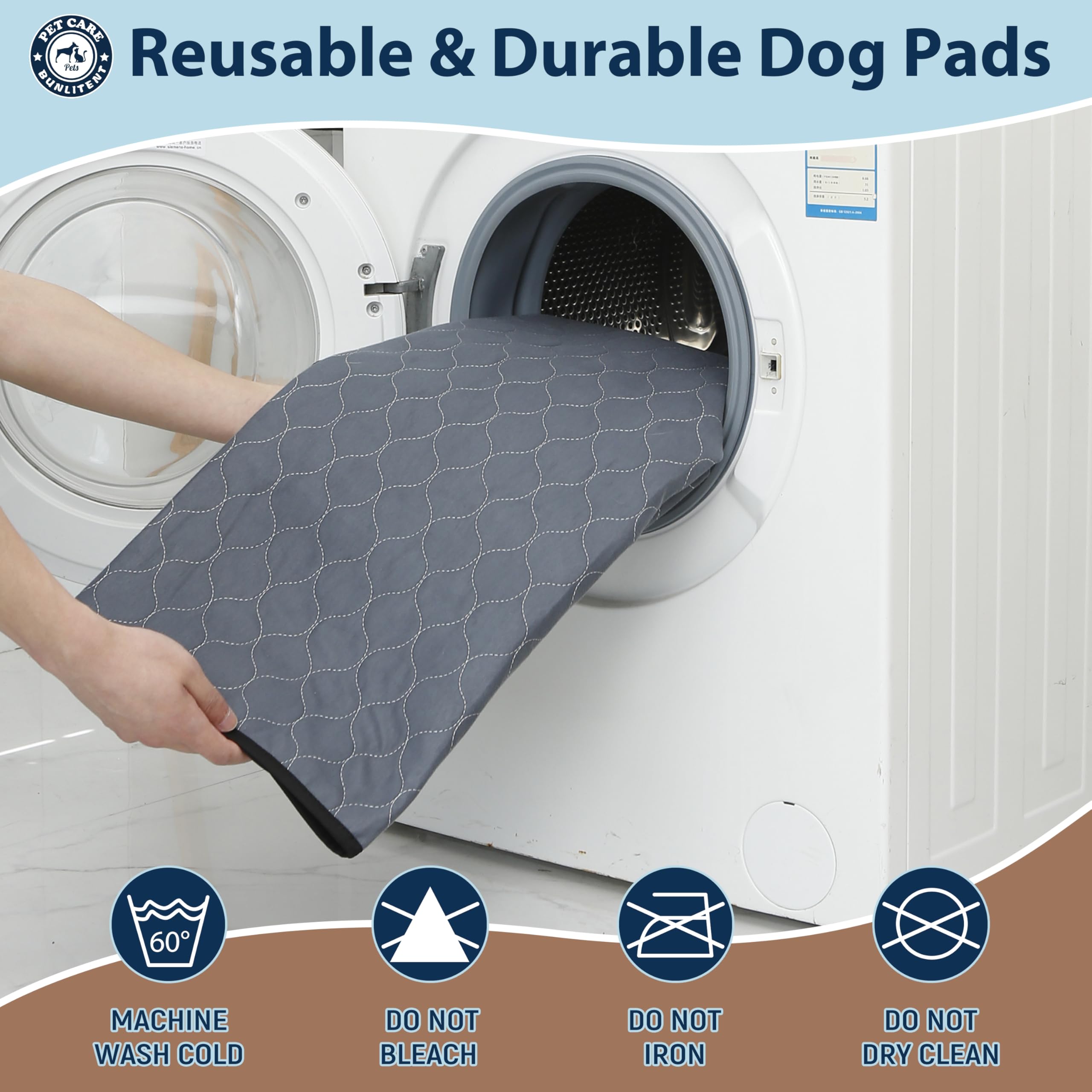 Washable Pee Pads For Dogs, 48X65 Reusable Puppy Pads With Fast Absorbent, Waterproof Reusable Pee Pads For Whelping, Traing, In