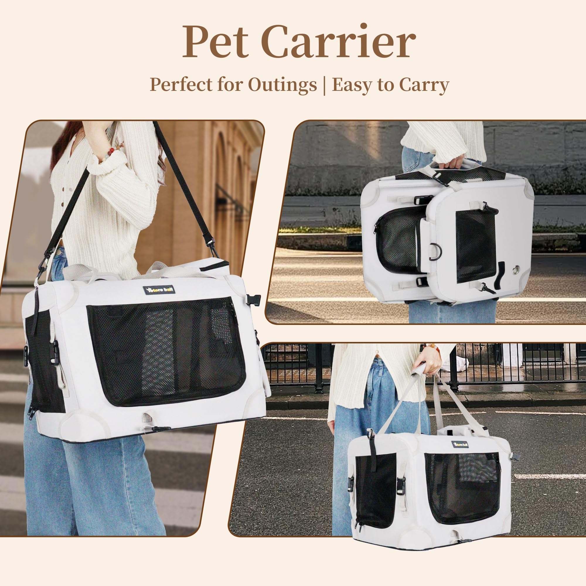 Totoro Ball Large Cat Carrier For Cats Collapsible Soft Pet Xl Crate For Large/Medium Cats 15Lbs+ Car Travel Portable Bag With W