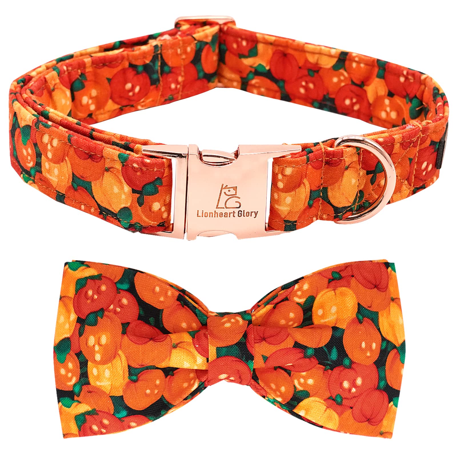 Lionheart Glory Premium Dog Collars, Bowtie Dog Collar, Heavy Duty Adjustable Fall Dog Collar For Medium Dogs Halloween Dog Collar, Collar Dog Bow