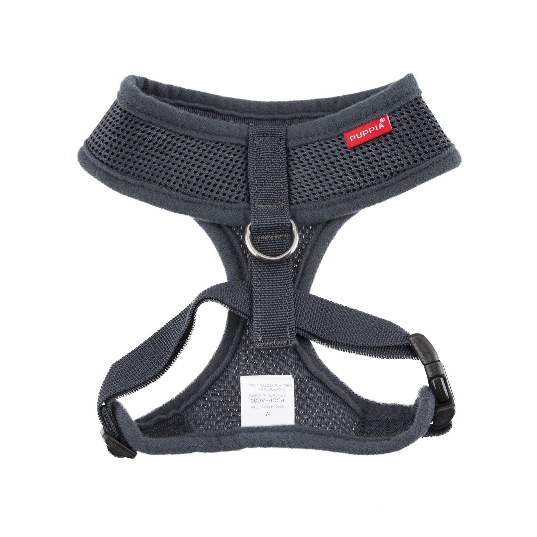 Authentic Puppia Soft Harness, Grey, X-Large
