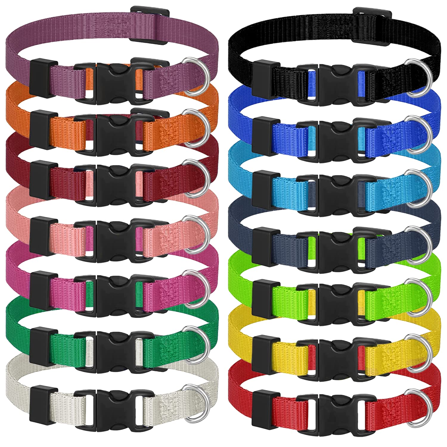 14 Pack Puppy Collars For Litter,Adjustable Puppy Id Collars Breakaway Safety Whelping Collars For Small Puppies,Soft Nylon Identification Collar Pet Supplies For Newborn Litter Puppy Pets