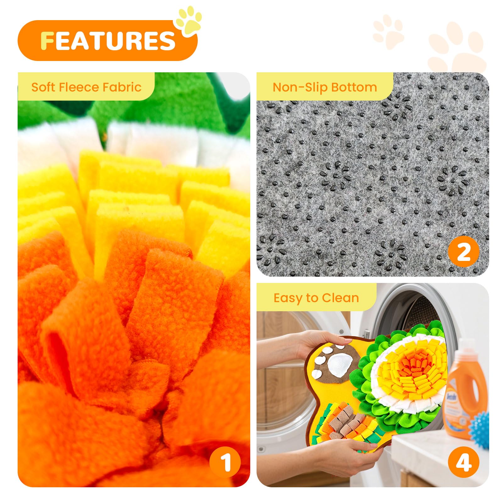 UETZLTB Snuffle Mat for Dogs 24x17, Interactive Dog Enrichment Puzzle Toys to Keep Busy for Puppy Small Medium Dogs Cats, Cognit