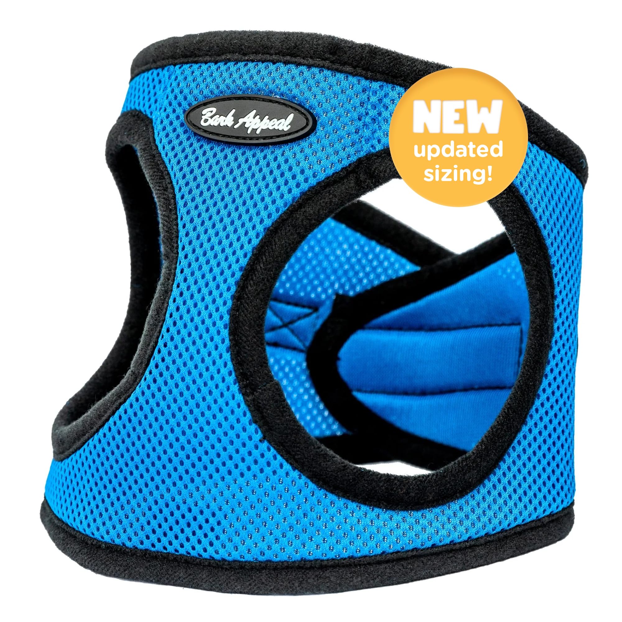 Bark Appeal Blue Step-In Dog Harness For Small-Medium Pets – Updated Sizing, Re-Measuring Is Essential – Soft Vest Harness – Anti-Choke With Adjustable Strap & Heavy Duty Clip – M