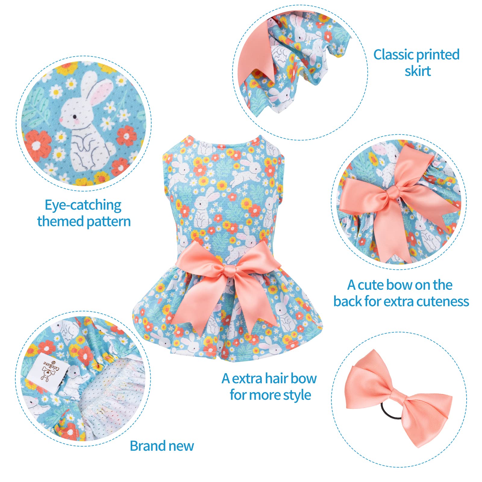 Cutebone Dog Easter Dress Puppy Sundress Pet Outfit Summer Fashion For Small Dogs Girl Cat Clothes Bf08Xs