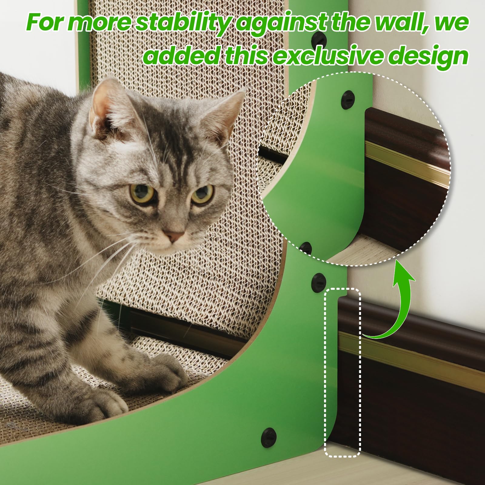 Yemoo Cat Scratcher, 23.6 Inch Cat Scratching Post, L Shaped Vertical Cat Scratching Board For Wall And Couch Protection, Cardbo