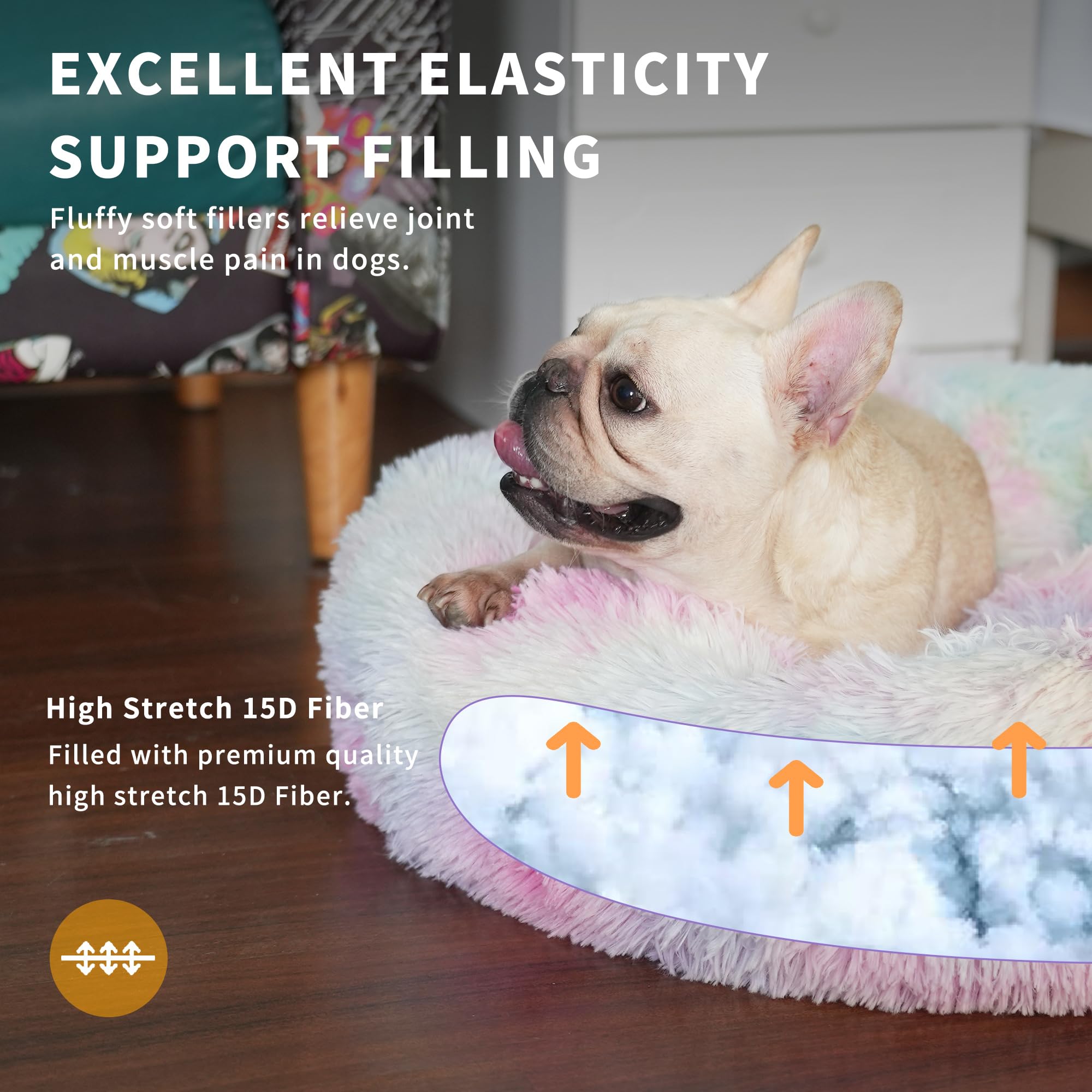 Nononfish Puppy Beds For Small Dogs Washable For Crate 23 Inches Self Warming Anti Anxiety