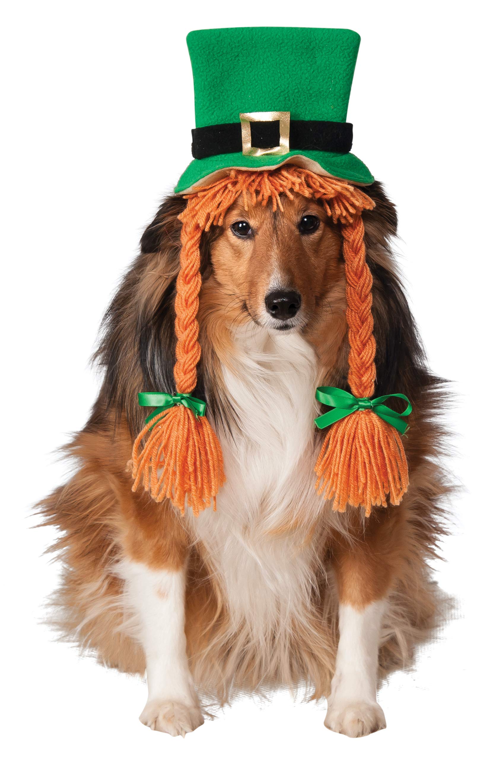 Rubie'S Costume Co St. Patty'S Day Girl Pet Costume Hat With Braids, Medium/Large