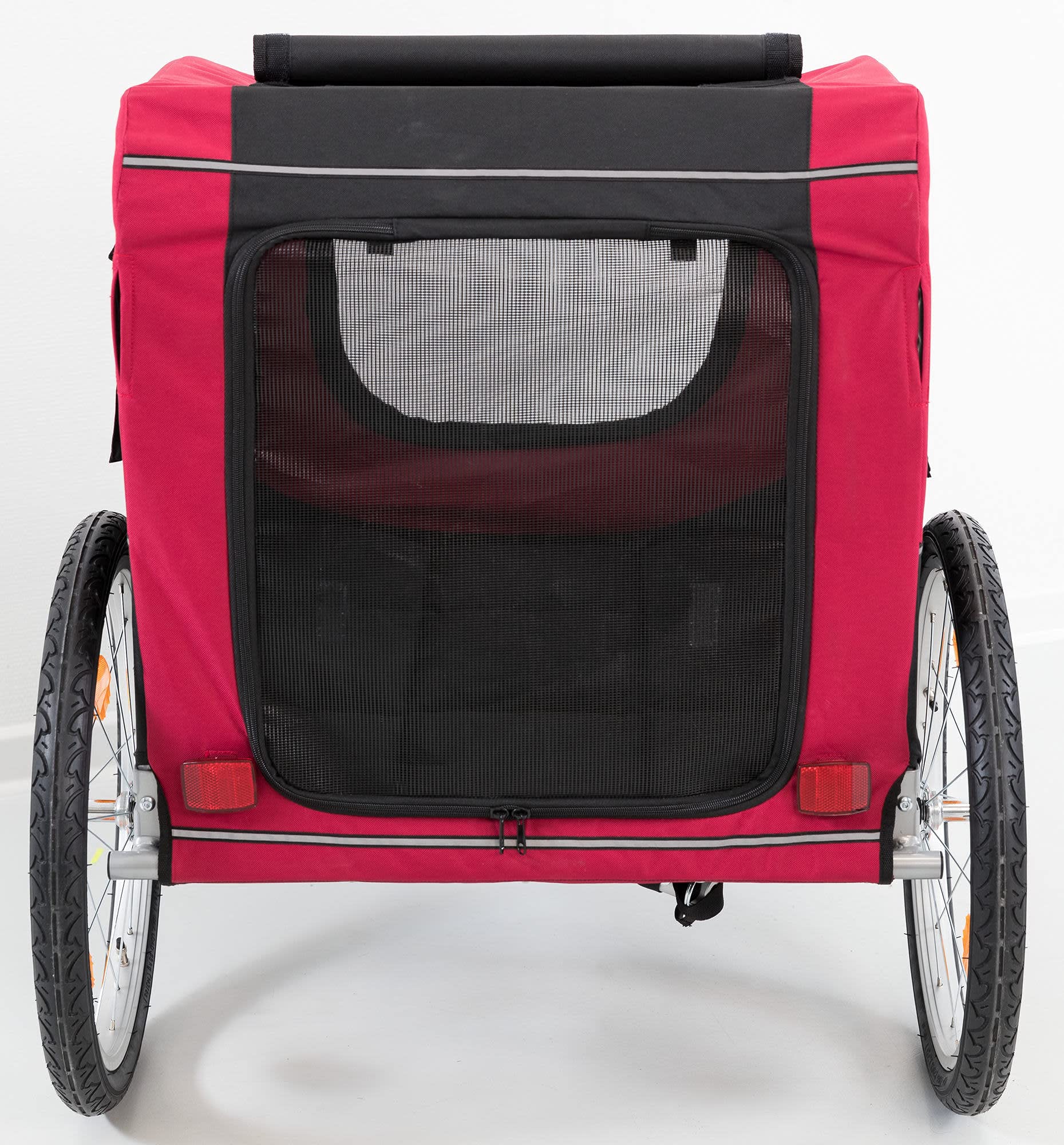 TRIXIE Dog Bike Trailer & Stroller for Medium Dogs up to 66 lbs, Quick Set-up, Red, Model 12816, Aluminum Construction
