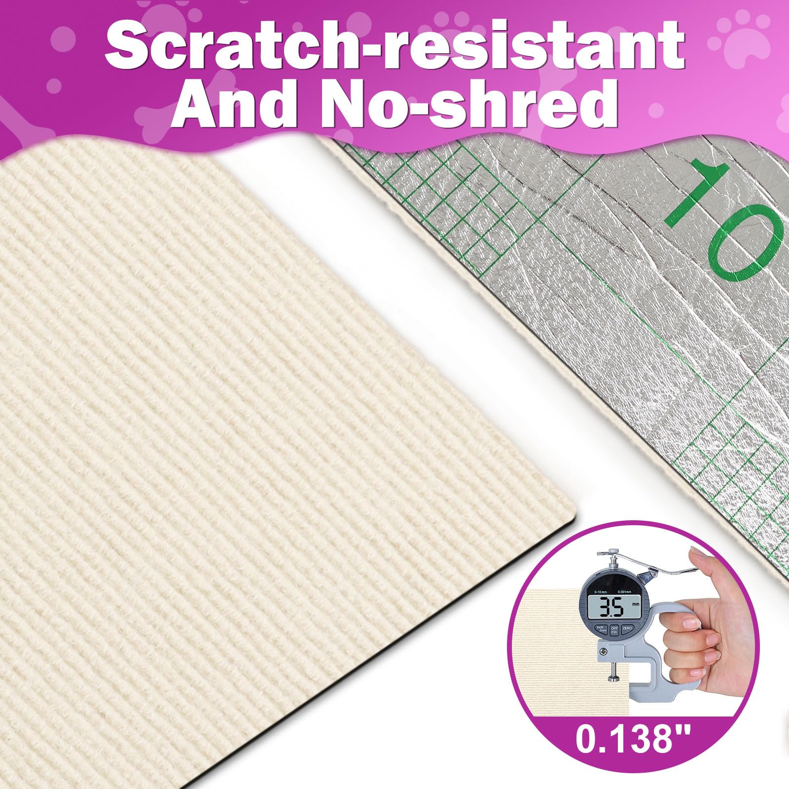 Enonci Anti Cat Scratch Couch Furniture Protector, 78.7X15.8 Wall Corner Scratcher Pads Mat, Diy Climbing Scratching Carpet Post