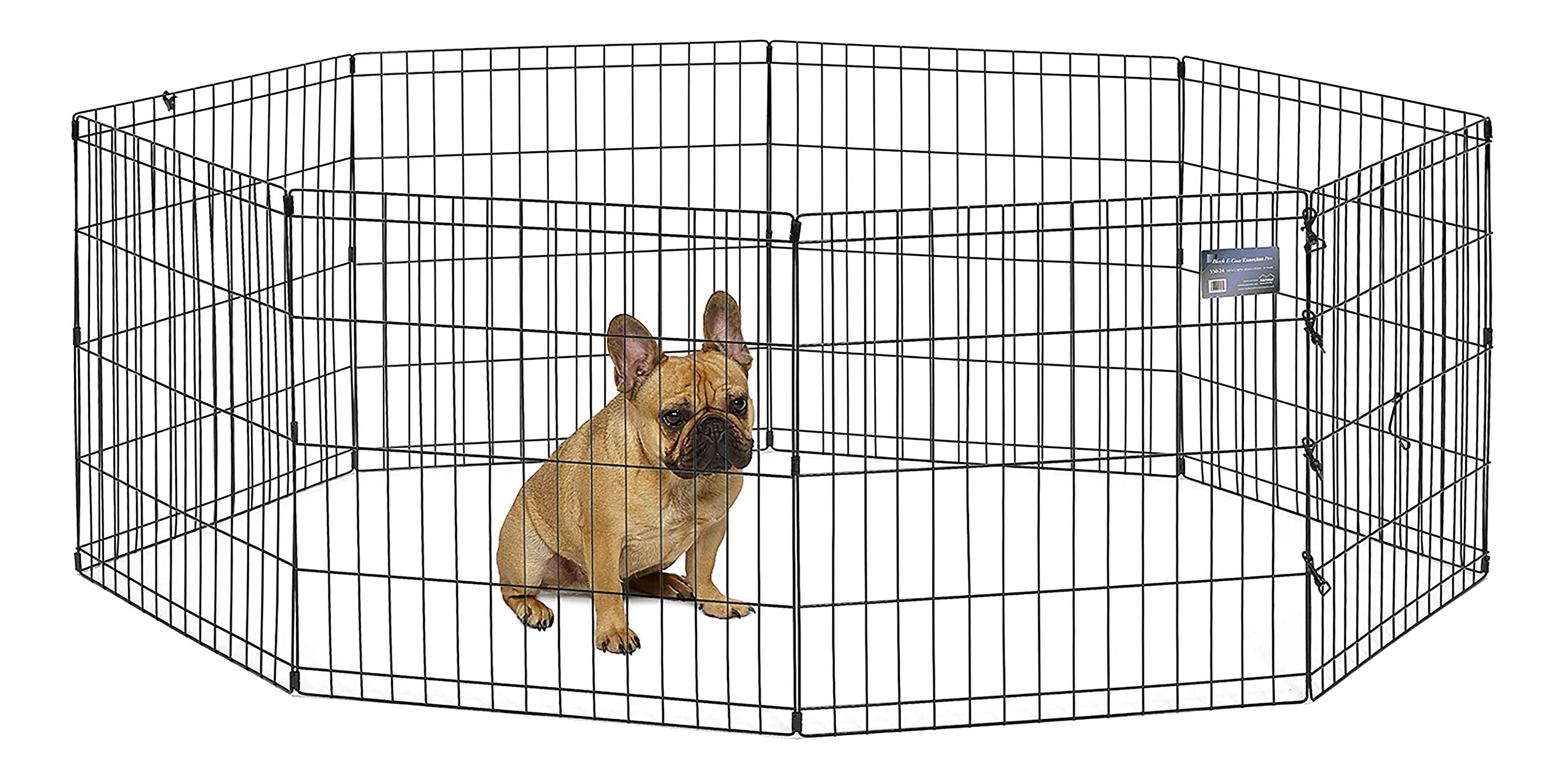 Midwest Homes For Pets Foldable Metal Dog Exercise Pen / Pet Playpen, 24'W X 24'H, 1-Year Manufacturer'S Warranty