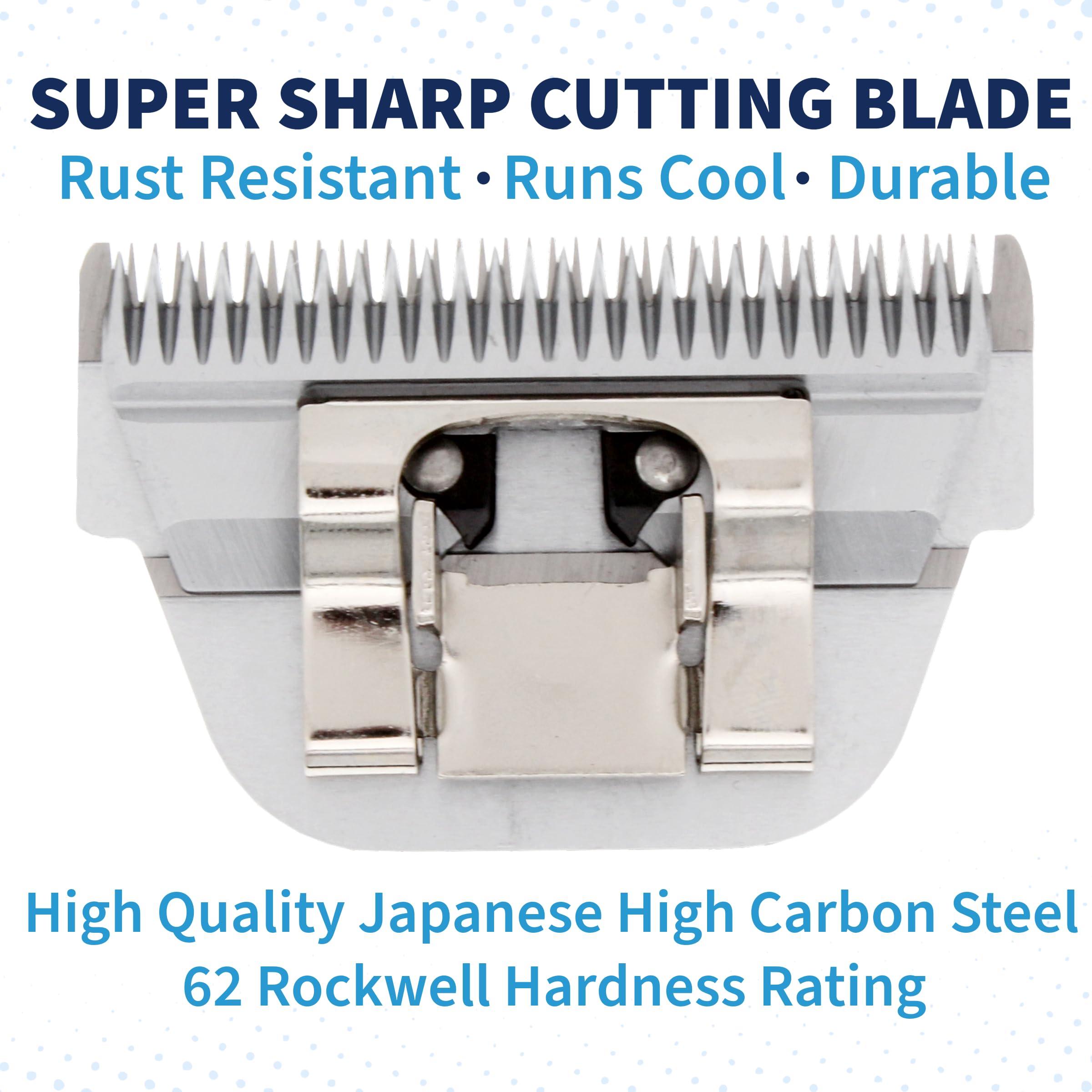 Bucchelli Detachable A Series Wide 10 Blade Dog Grooming Cut Length 3/32'' - 2.4Mm Japanese Carbonized Steel Wide Grooming Blade