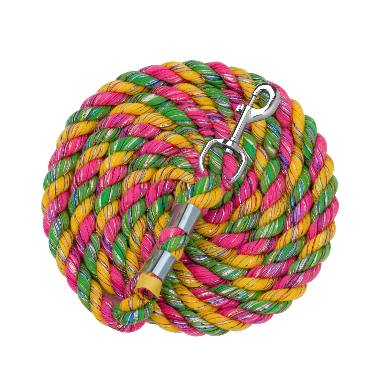 Perri'S Cotton Lead, Pink/Yellow/Lime Glitter, 1/2'