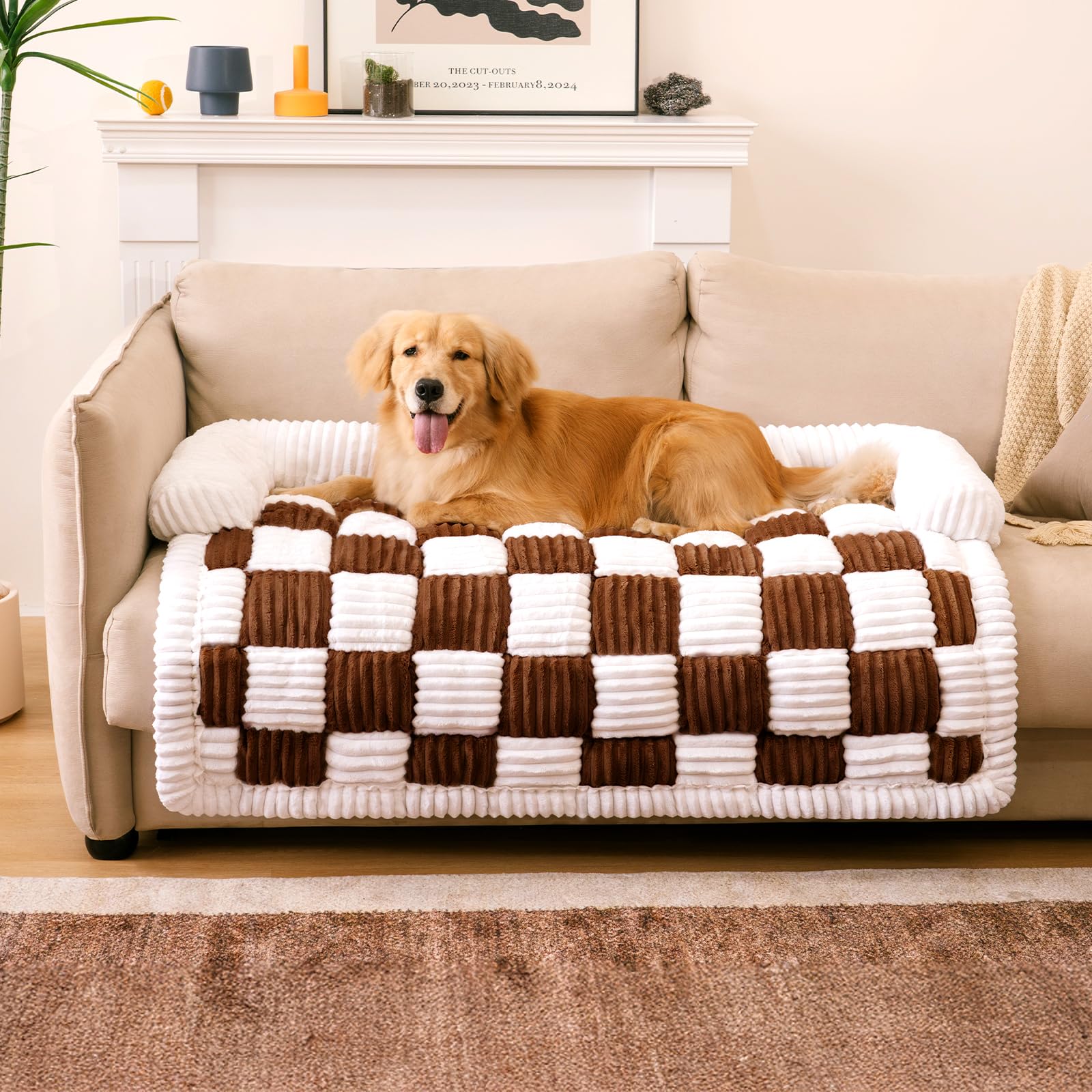 Funny Fuzzy Pet Couch Covers For Sofa, Dog Couch Bed For Furniture Protector, Pet Bed Mat, Couch Cover For Dogs Washable Non Sli