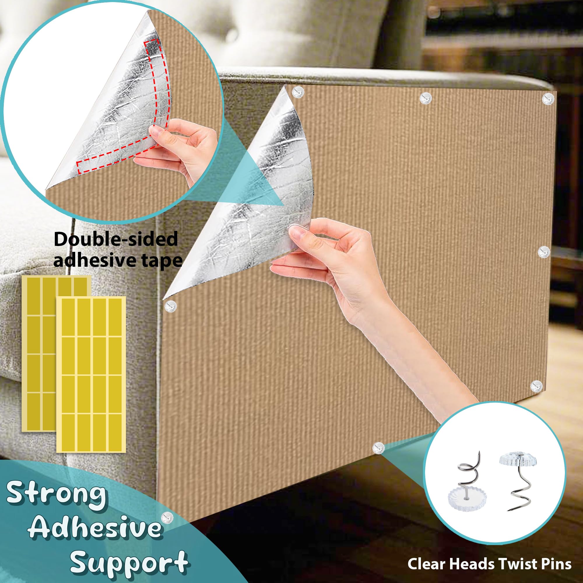 Anti Cat Scratch Furniture Protector,78.7 * 15.8In Cat Wall Scratcher, Adhesive Sofa Couch Corner Protectors For Cats, Diy Climb