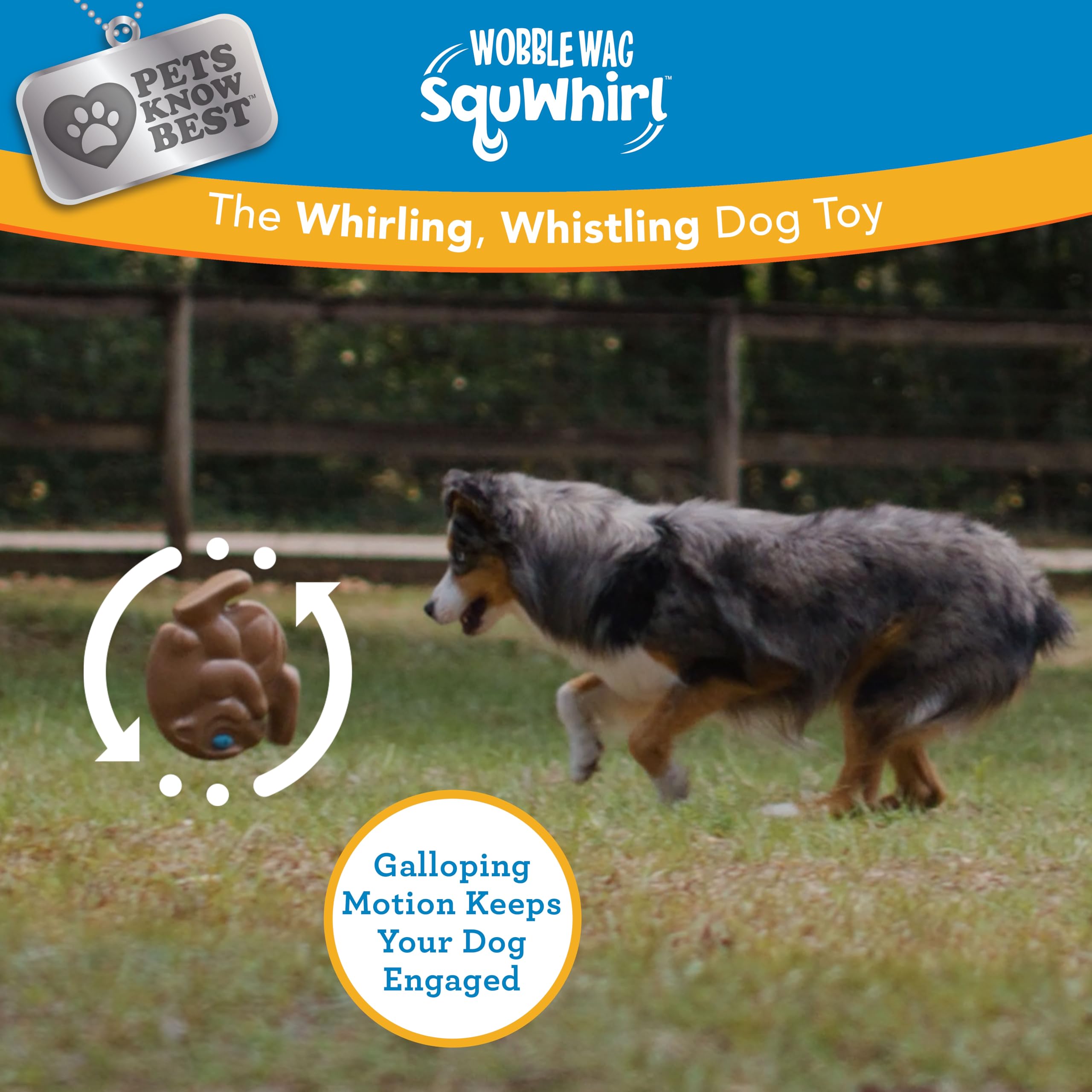 Pets Know Best Squwhirl- The Whirling Whistling Interactive Frisbee Dog Toy, Outdoor Frisbee For Fetch