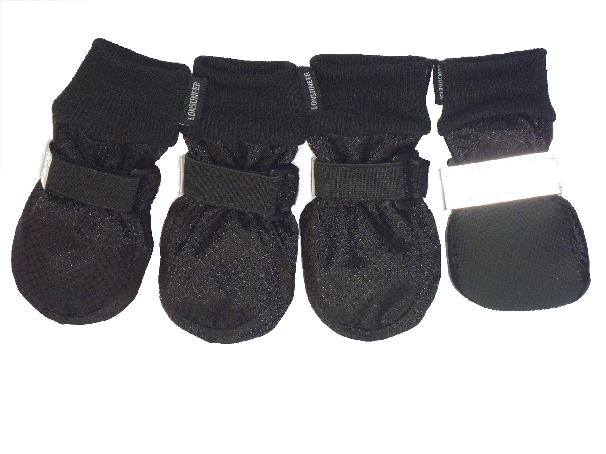 LONSUNEER Dog Boots - Waterproof & Nonslip - Soft Sole - Size Small - Red - Set of 4
