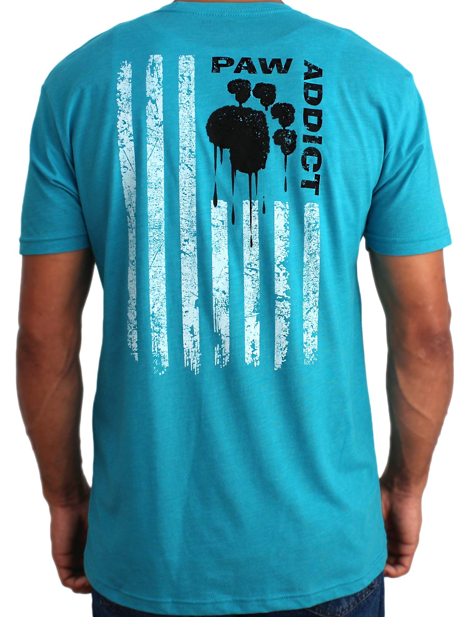 Paw Addict Paw Flag T Shirt For All Pet Lovers (Ss Blue, Small)