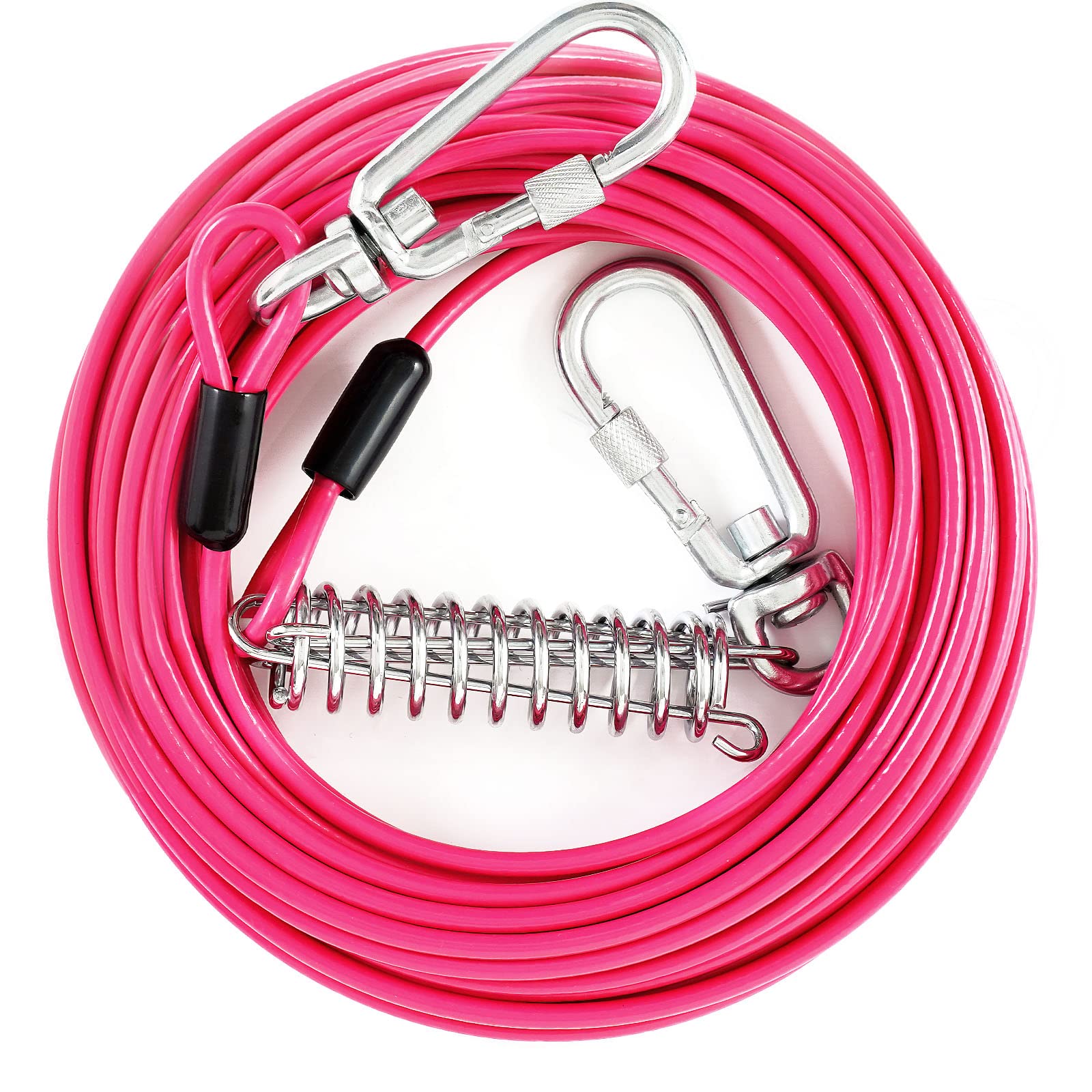 Dog Tie Out Run Cable, Dog Chains For Outside 50 Feet, Dog Leads For Yard Chew Proof, Tie Out Cable For Large Dogs Heavy Duty, L