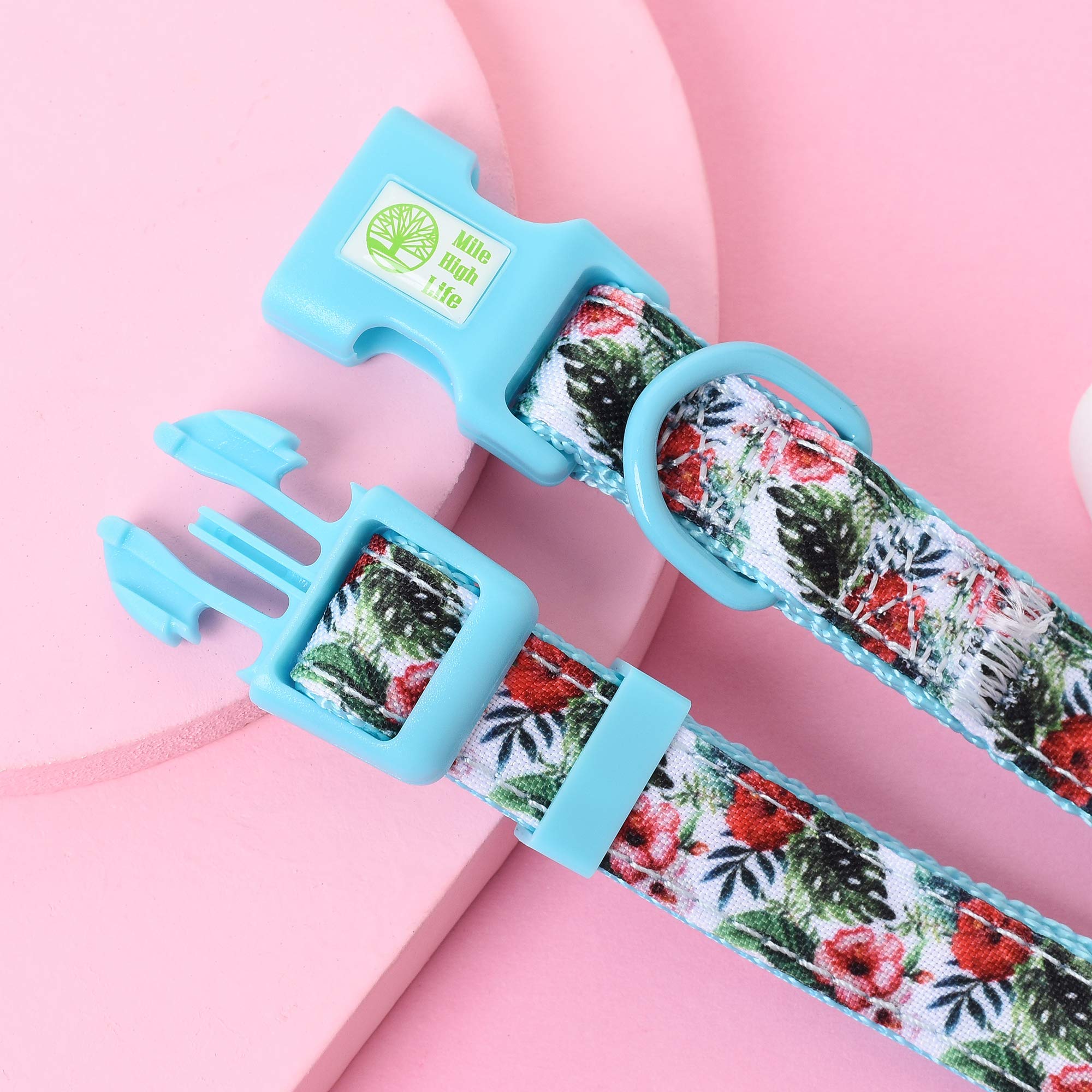 Mile High Life | Girl Dog Collars | Cute Bowtie Dog Collar | Soft Poly Cotton Fabric Collars For Small Dogs | Flower & Fruit Pat