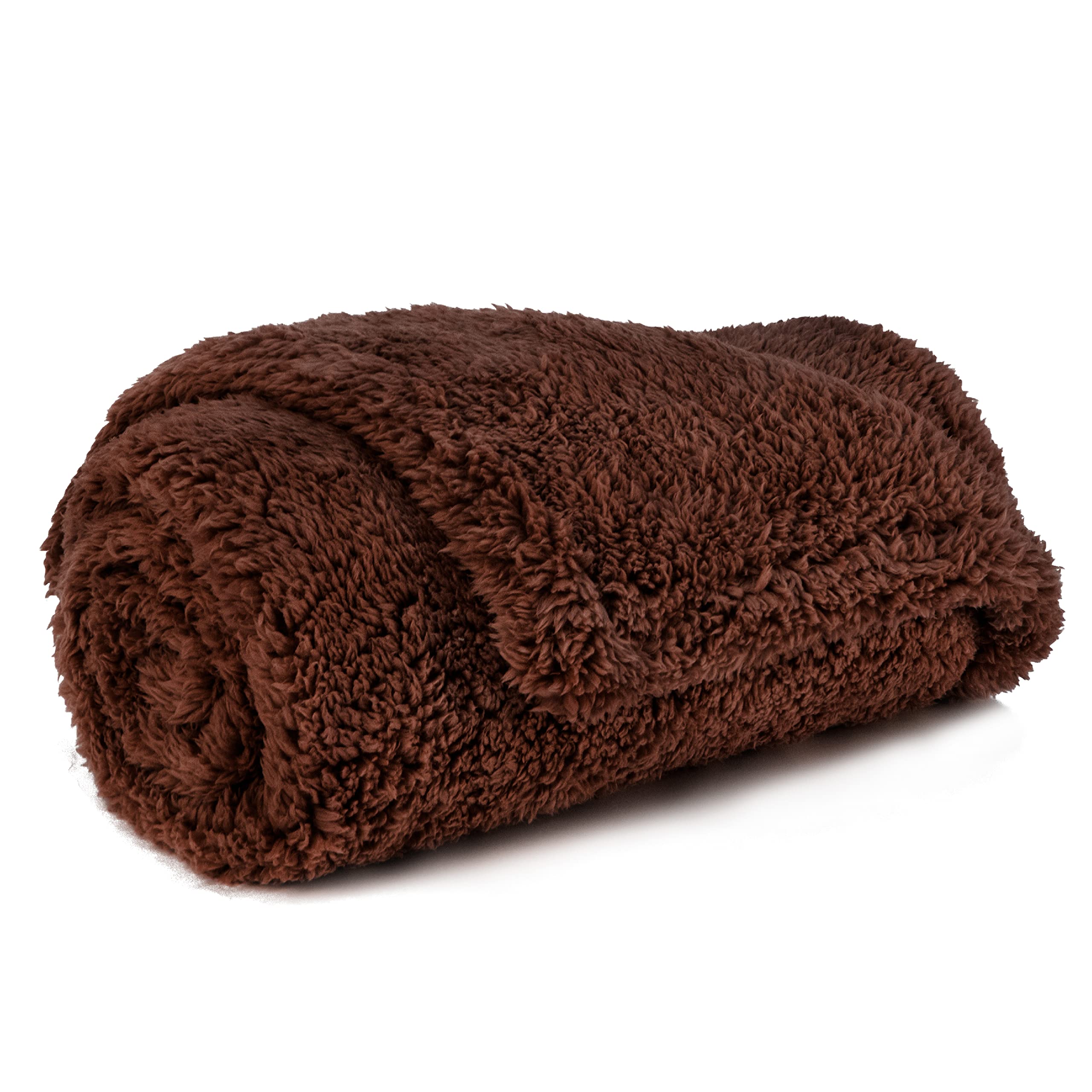 Petami Fluffy Waterproof Dog Blanket For Small Medium Dogs, Soft Warm Pet Sherpa Throw Pee Proof Couch Cover, Reversible Cat Puppy Bed Blanket Sofa Protector, Plush Washable Pad (Brown, 24X32)