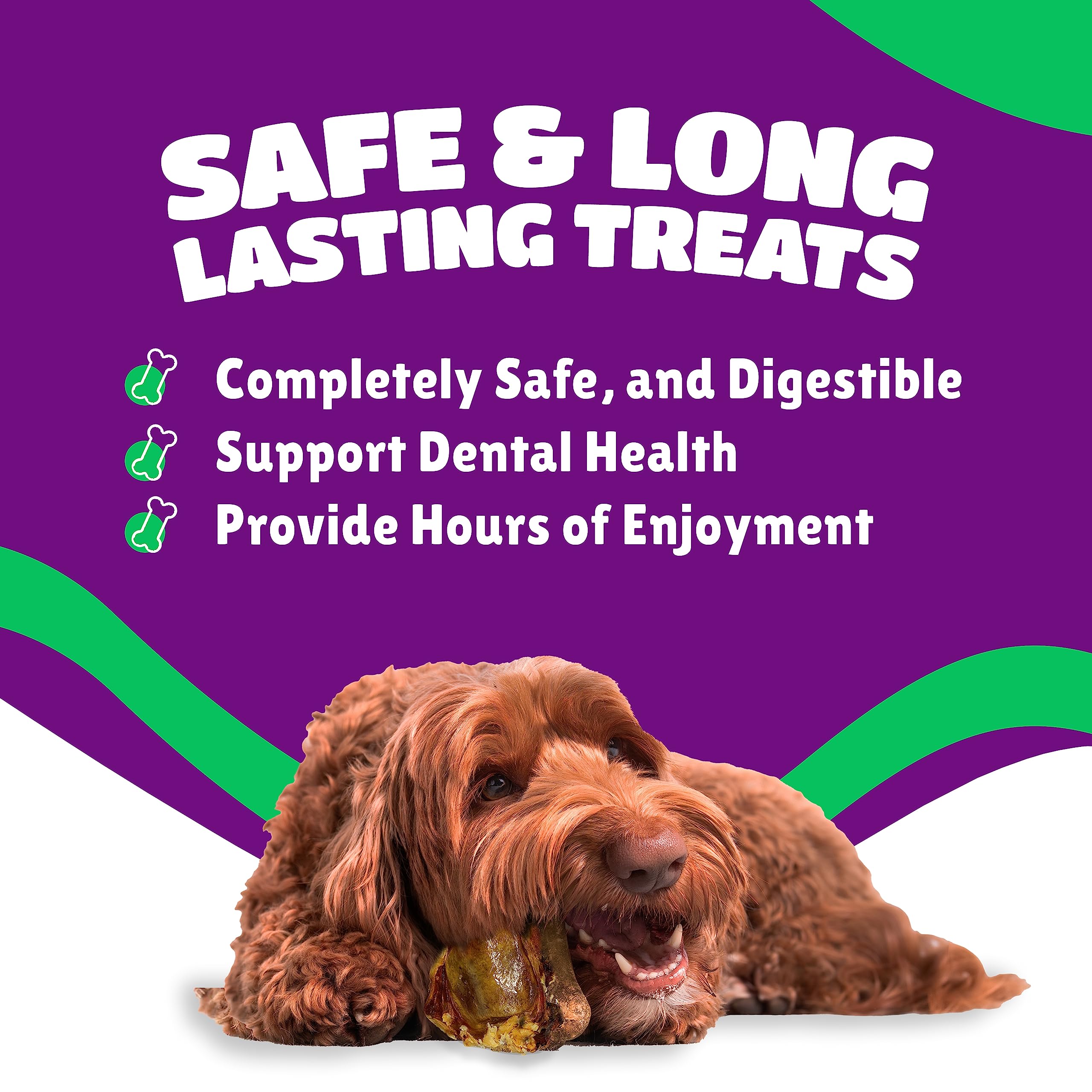 Lively Tails Dog Bones for Aggressive Chewers, Knee Caps for Dogs, Beef Bones for Large Dogs, Medium, and Small, Long Lasting Kn