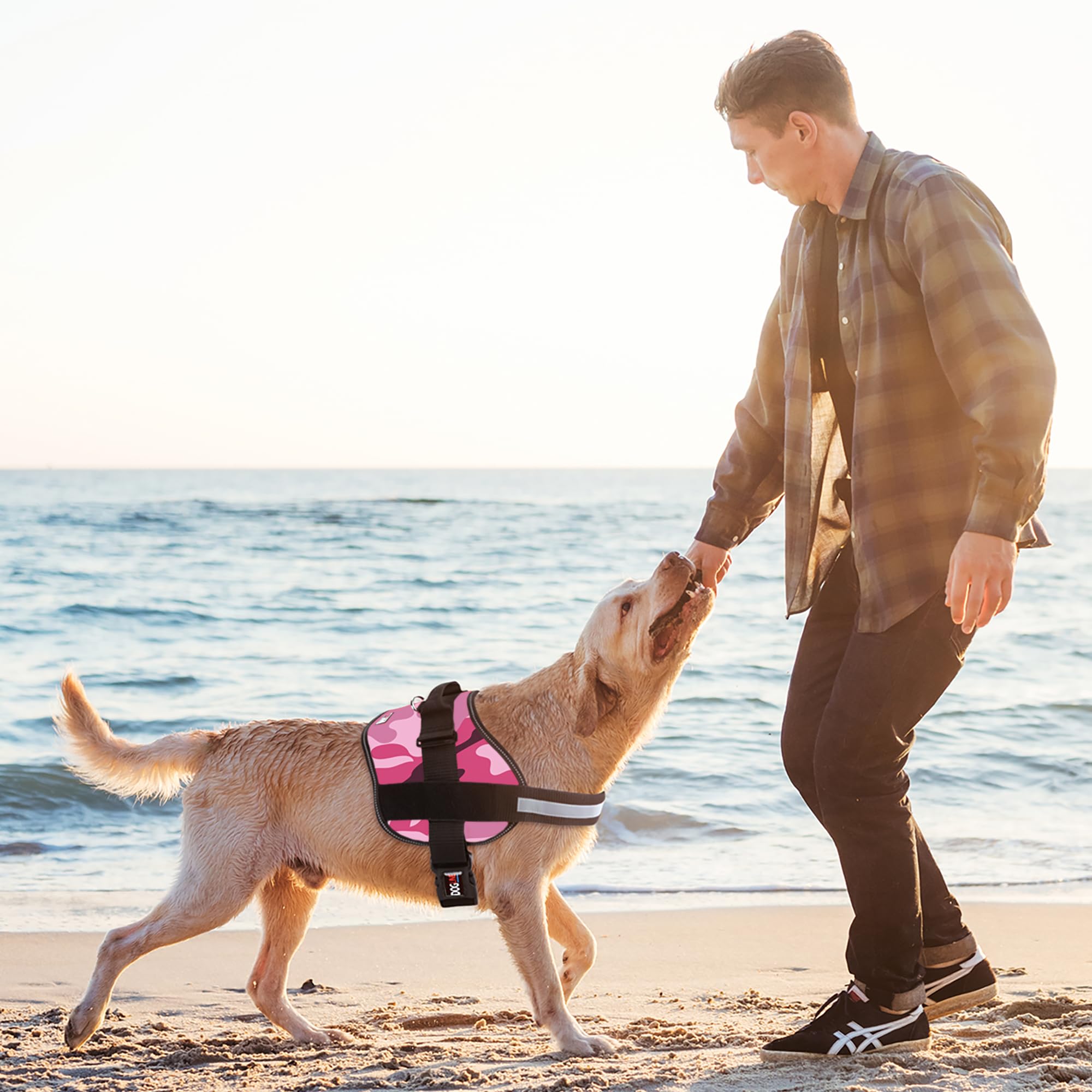 Dogline Dog Harness, Reflective No-Pull Adjustable Vest with Handle, Breathable No-Choke Harness for Small, Medium or Large Dogs