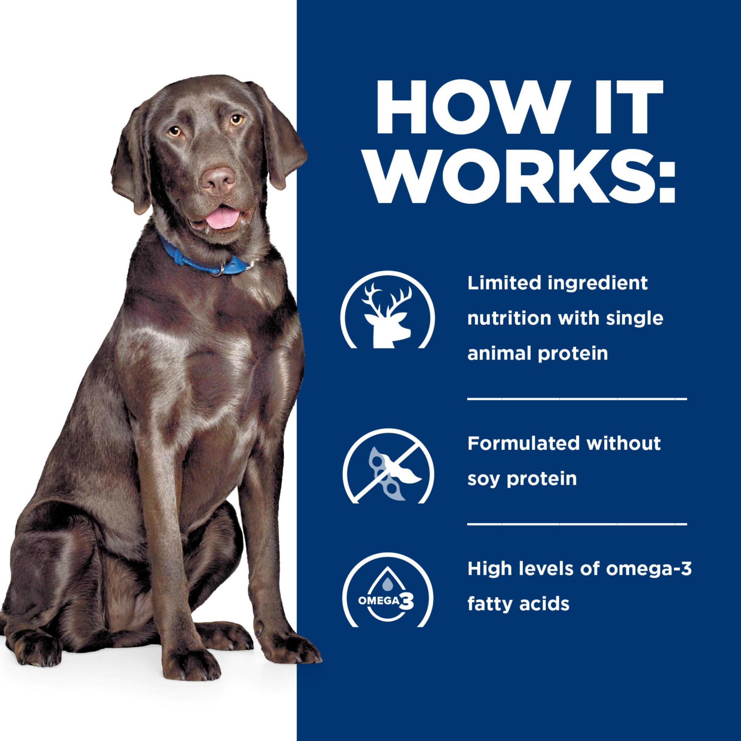 Hills Prescription Diet d/d Food Sensitivities Potato & Venison Formula Dry Dog Food, Veterinary Diet, 8 lb. Bag