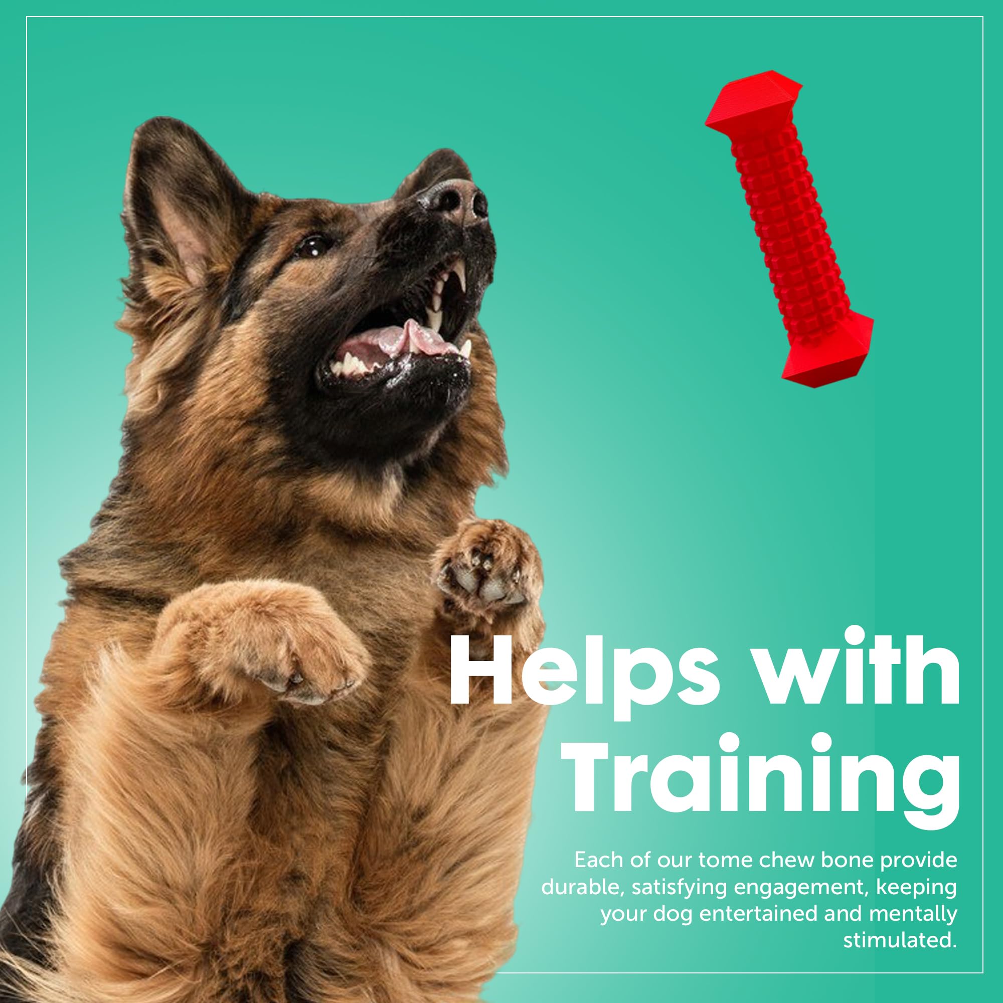 Chew Toys for Aggressive Chewers - Pack of 3 Treat Dispensing Ring, Bone, Shoe Interactive Puzzle Toys, Enrichment Toys for Bore