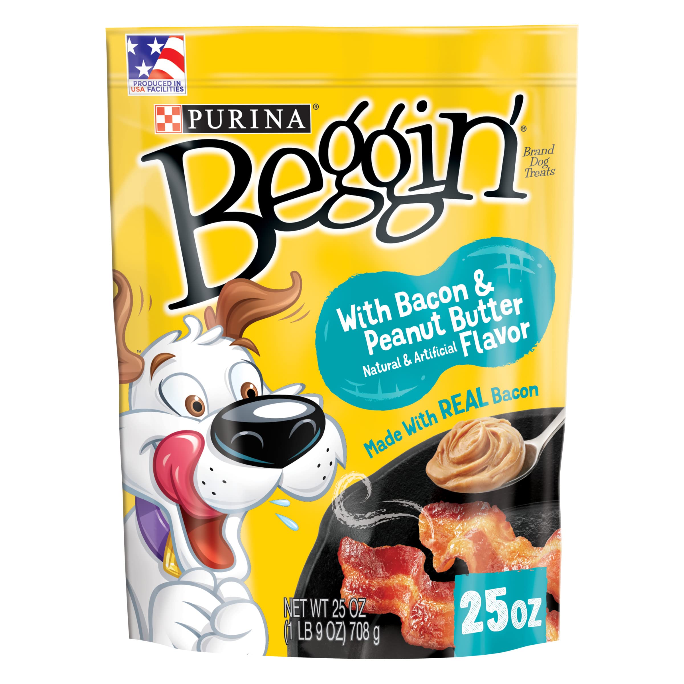 Purina Beggin Strips With Real Meat Dog Treats, With Bacon and Peanut Butter Flavor - 25 oz. Pouch