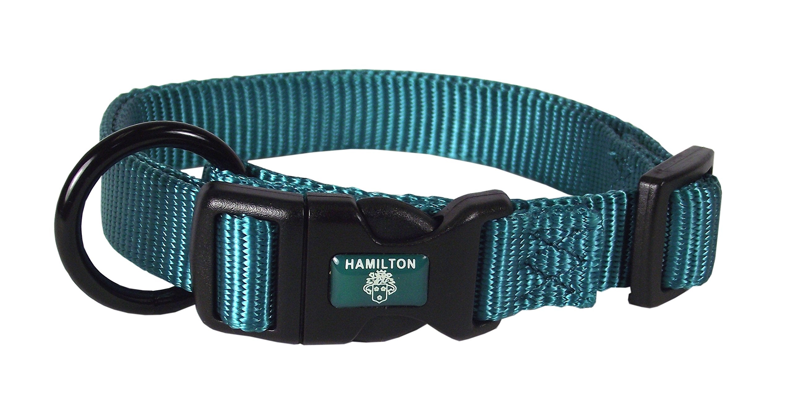 Hamilton Adjustable Nylon Dog Collar, Teal, 3/4'' x 16-22''