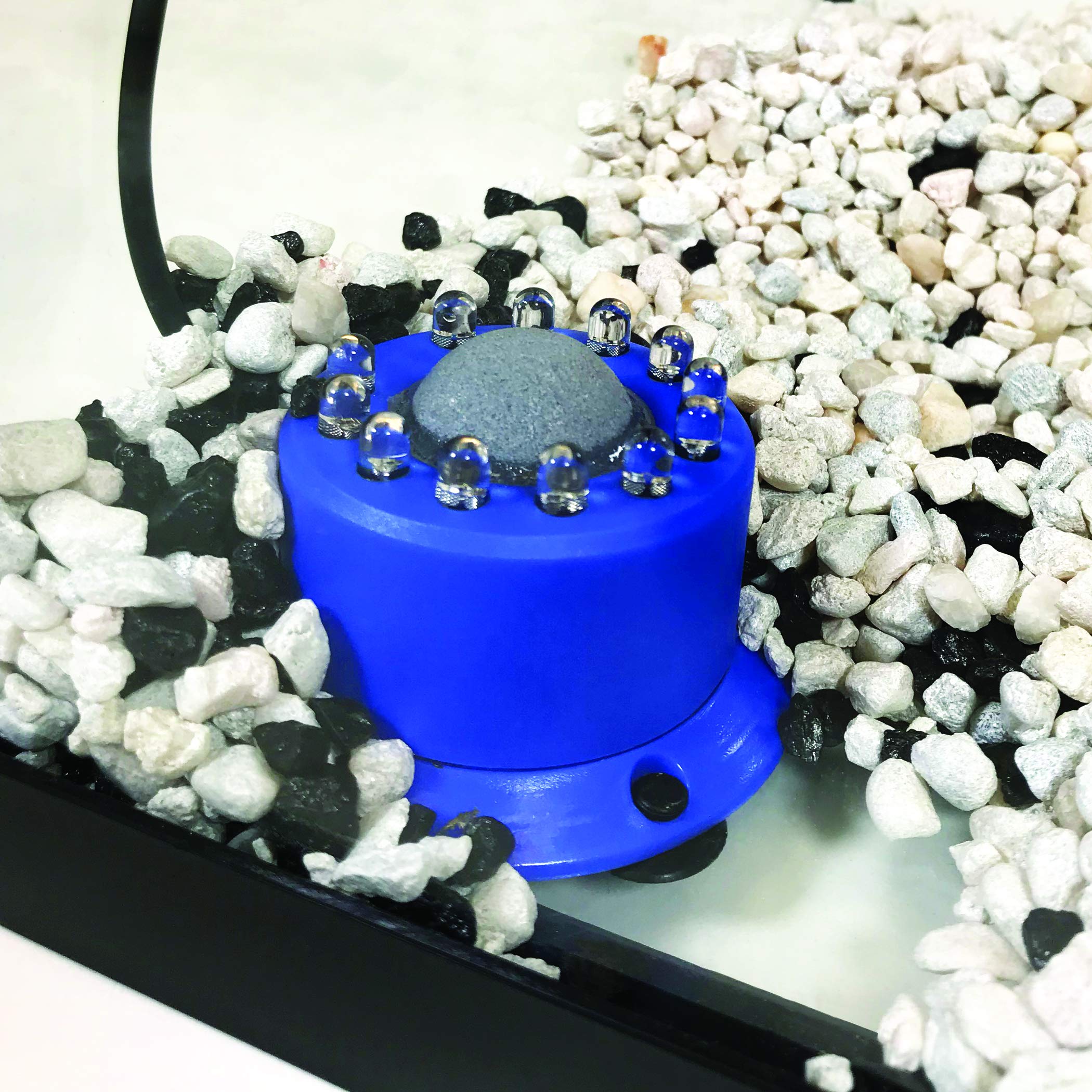 Penn-Plax Cascade Multi-Colored Rainbow LED Air Stone - Great Bubbler for Freshwater & Saltwater Aquariums - 2.5    Diameter