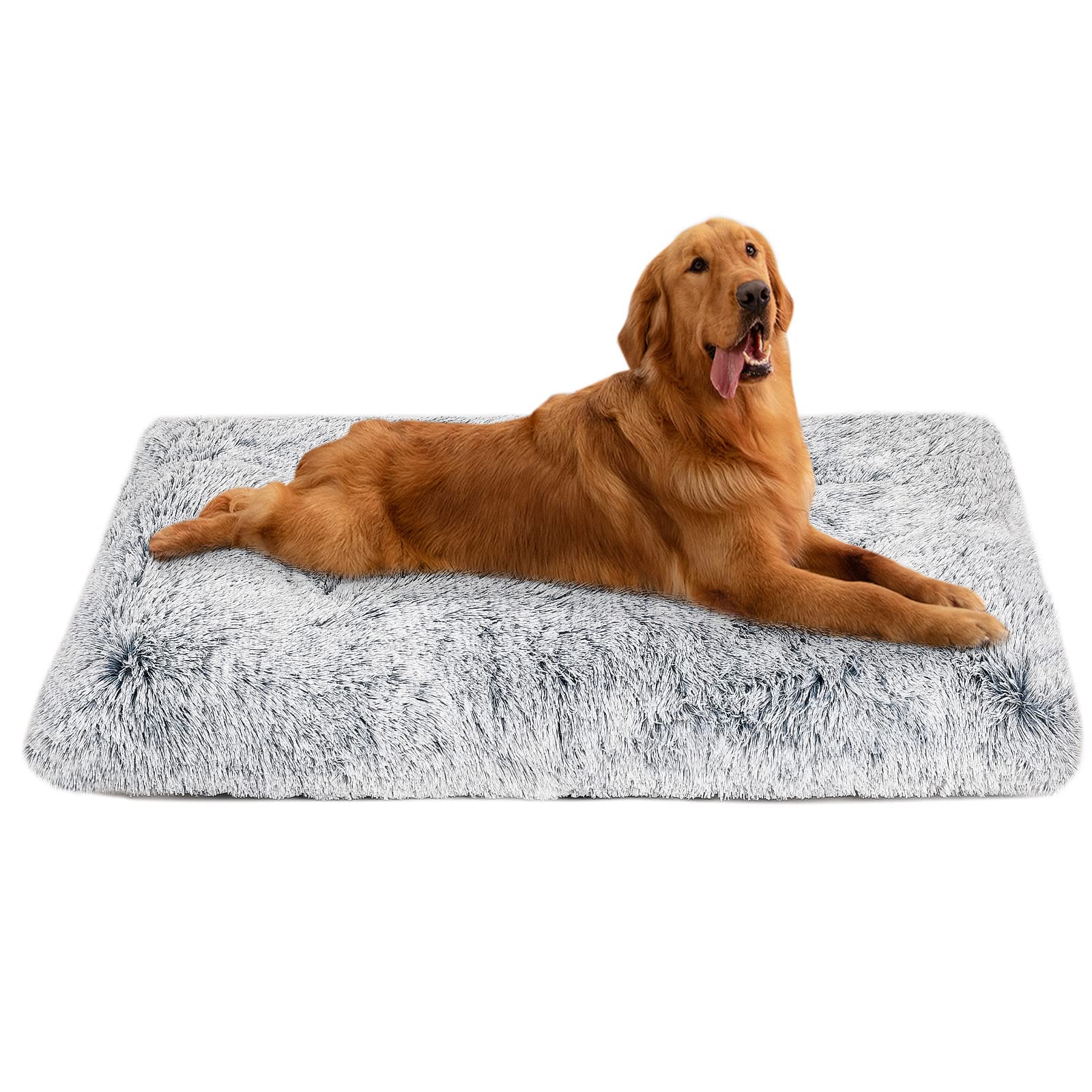 Opposy Dog Bed, Plush Soft Pet Beds for Large Dogs, Washable AntiSlip Dog Crate Bed, Polyester Fiber Fill, 24x18x5 inches, Ligh