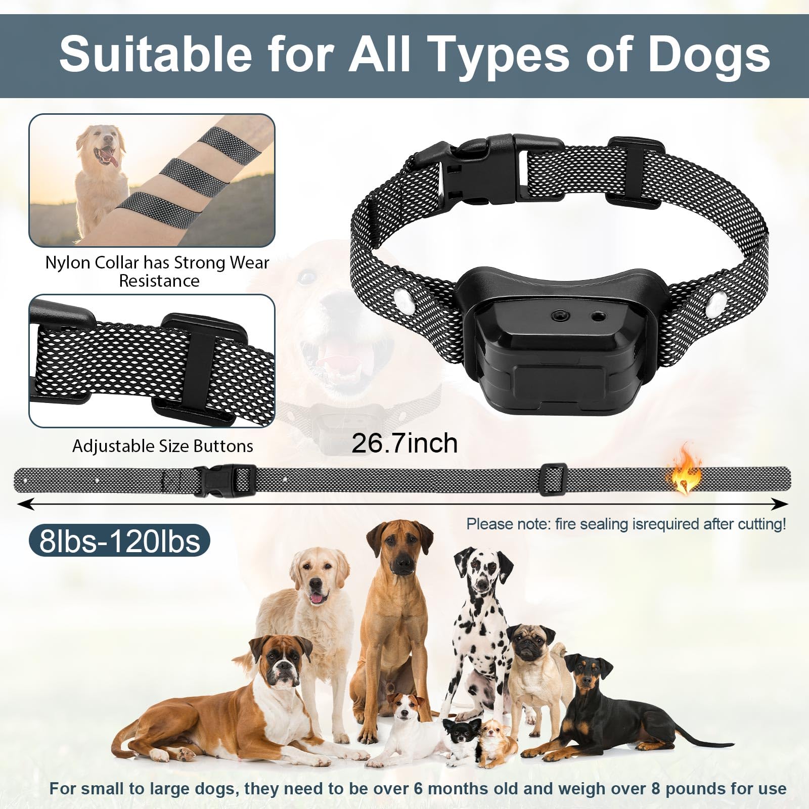 Citronella Training Collar For Dog [2* Bark Collar & 1*Spray Refill] With Beep/Vibration/Spray 4 Mode & 6 Adjustable Sensitiviti