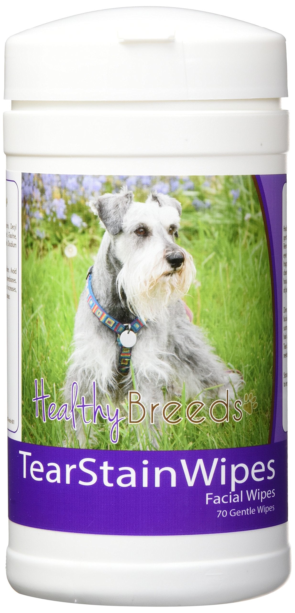Healthy Breeds Miniature Schnauzer Tear Stain Wipes 70 Count