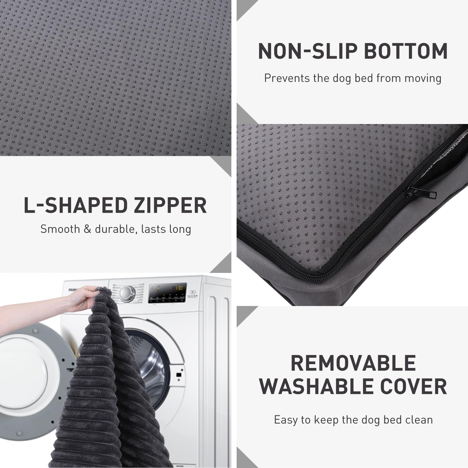 Vonabem Jumbo Dog Bed Washable With Removable Cover Waterproof, Dog Crate Beds For Xxxl Xxl Xl Large Jumbo Dogs, Anti-Slip Pet B