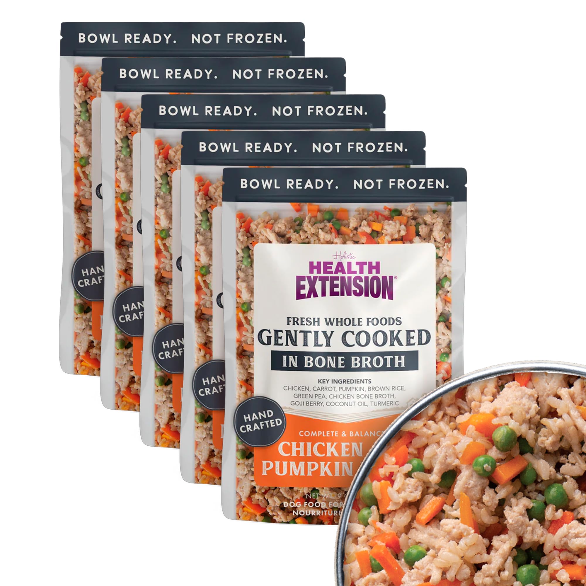 Health Extension Gently Cooked Chicken & Pumpkin Dog Food, Human-Grade & Shelf-Stable with Superfoods, Supports Digestion, Immun