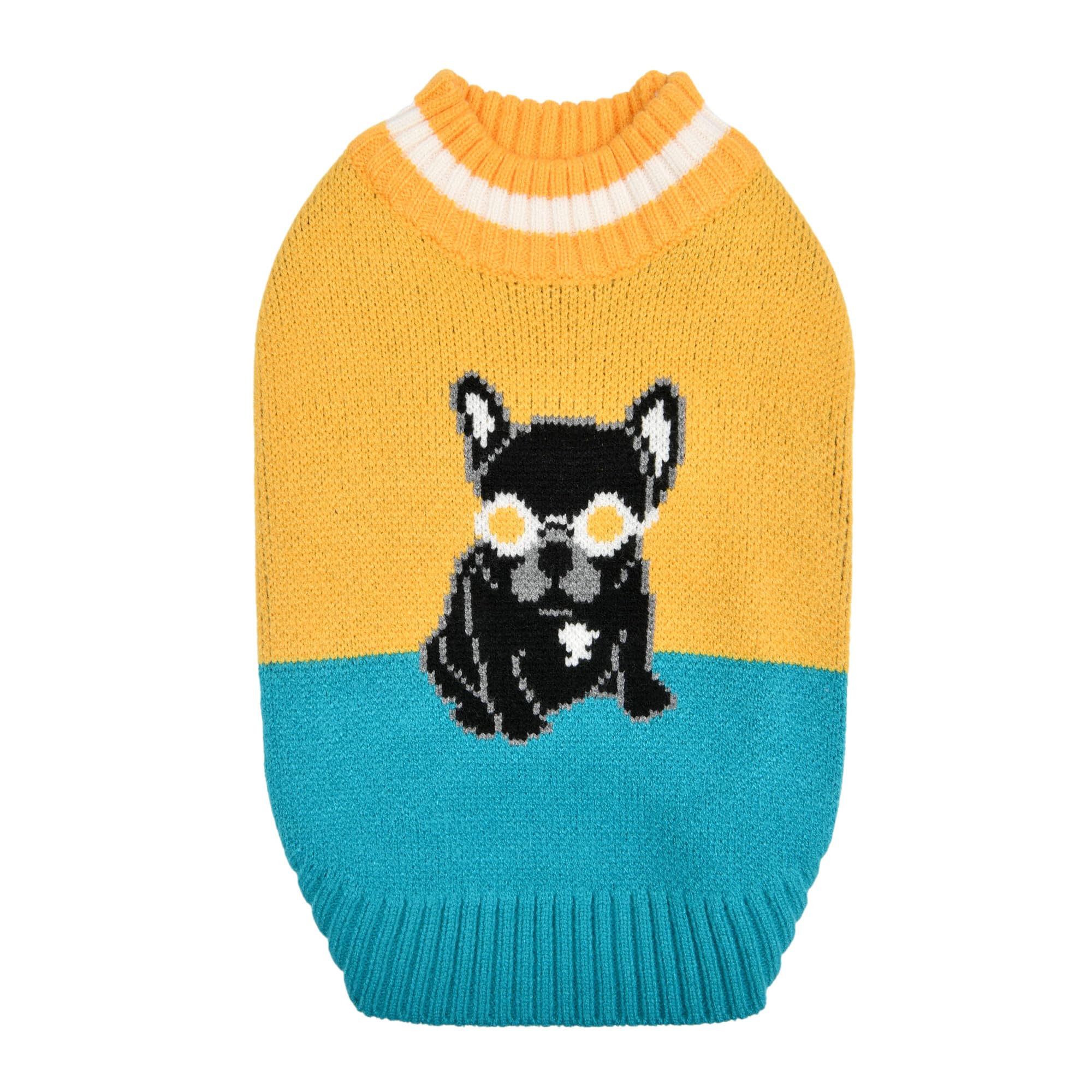Puppia Bruno Dog Knit Sweater Winter Season For Small And Medium Dogs, Yellow, Large