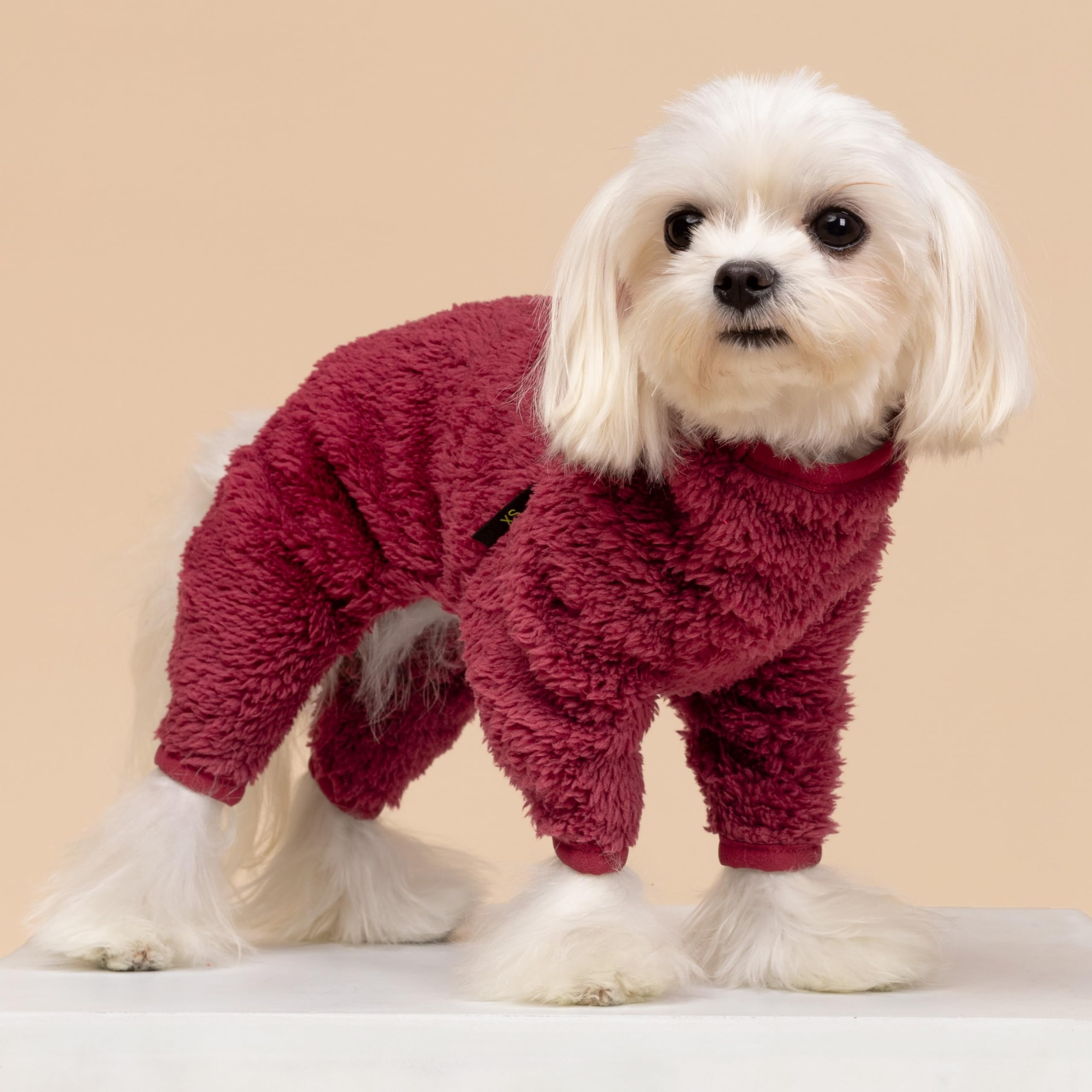 Fitwarm Fuzzy Fleece Dog Christmas Pajamas, Dog Winter Clothes for Small Dogs Girl Boy, Velvet Dog Onesie, Pet Jumpsuit, Doggy A