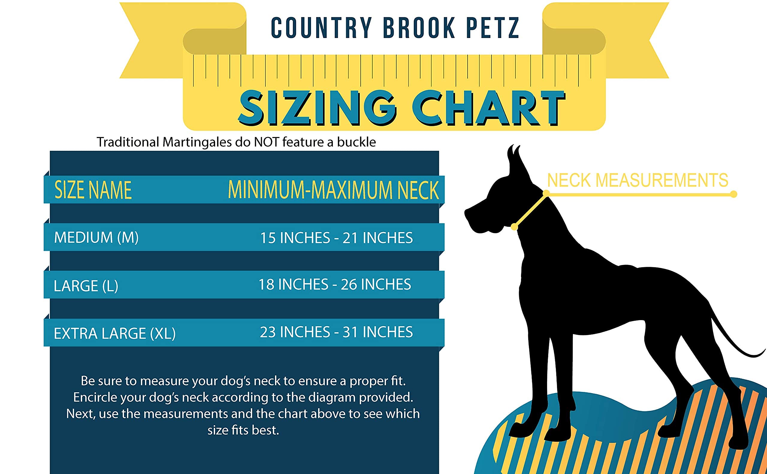 Country Brook Petz - Vibrant 15 Color Selection - Martingale Heavyduty Nylon Dog Collar (Medium, 1 1/2 Inch Wide, Hot Orange)