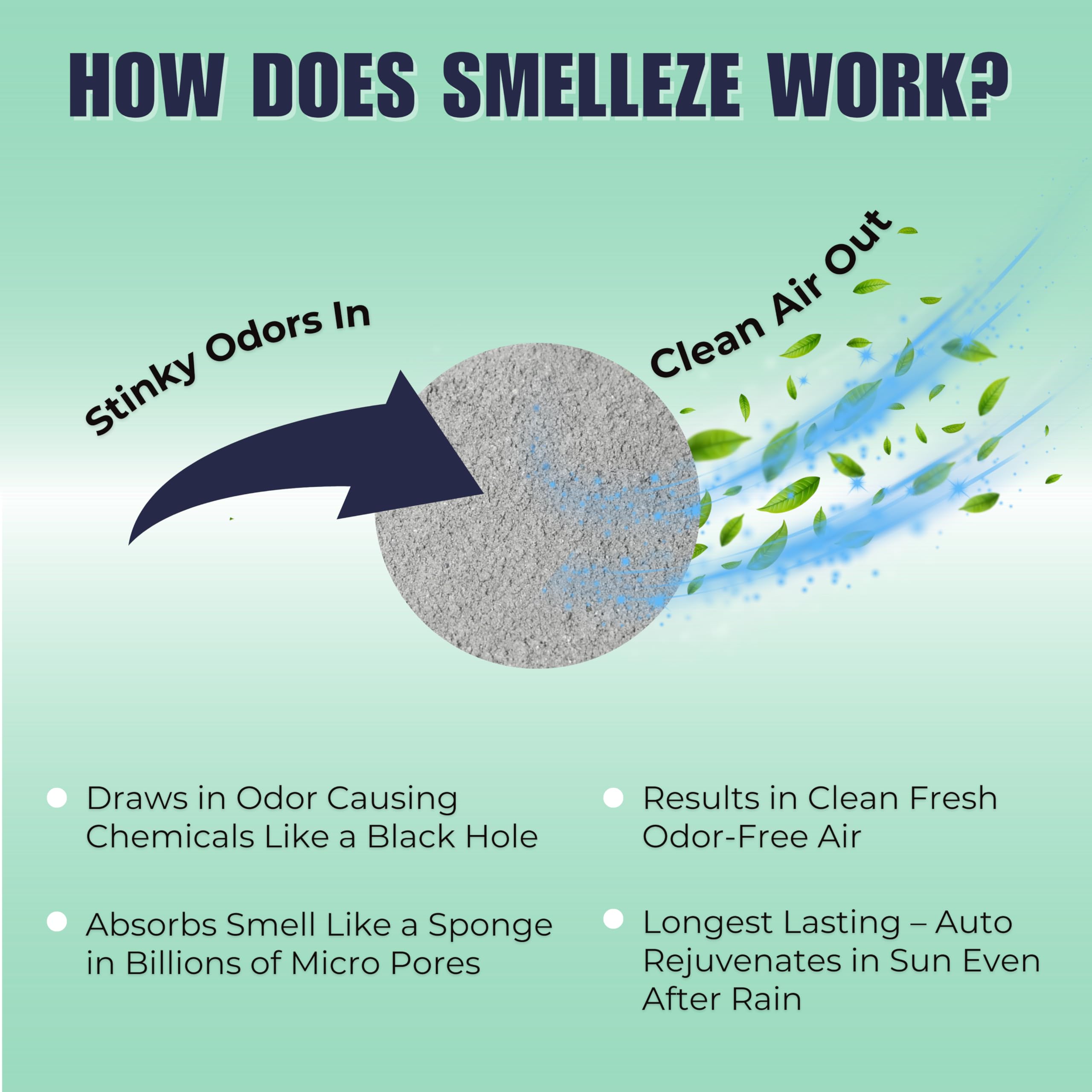 SMELLEZE Dead Animal Odor Eliminator - Natural Odor Remover for Indoor & Outdoor Use - 1 Count, Model 11304