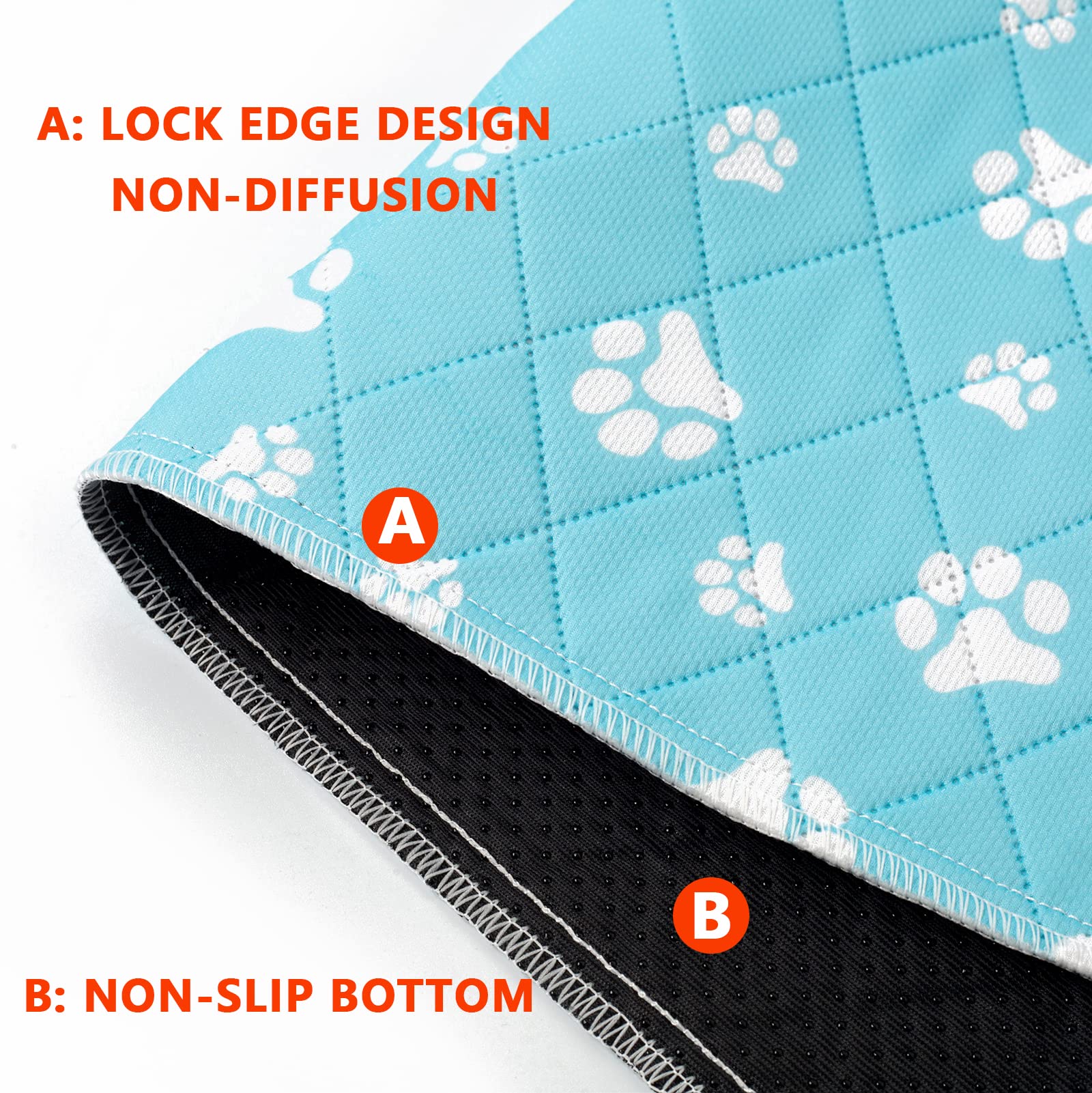 Lepark Washable Pee Pad For Dogs Of 2Pack Reusable Puppy Non-Slip Pet Training Pads(Blue,31X36)