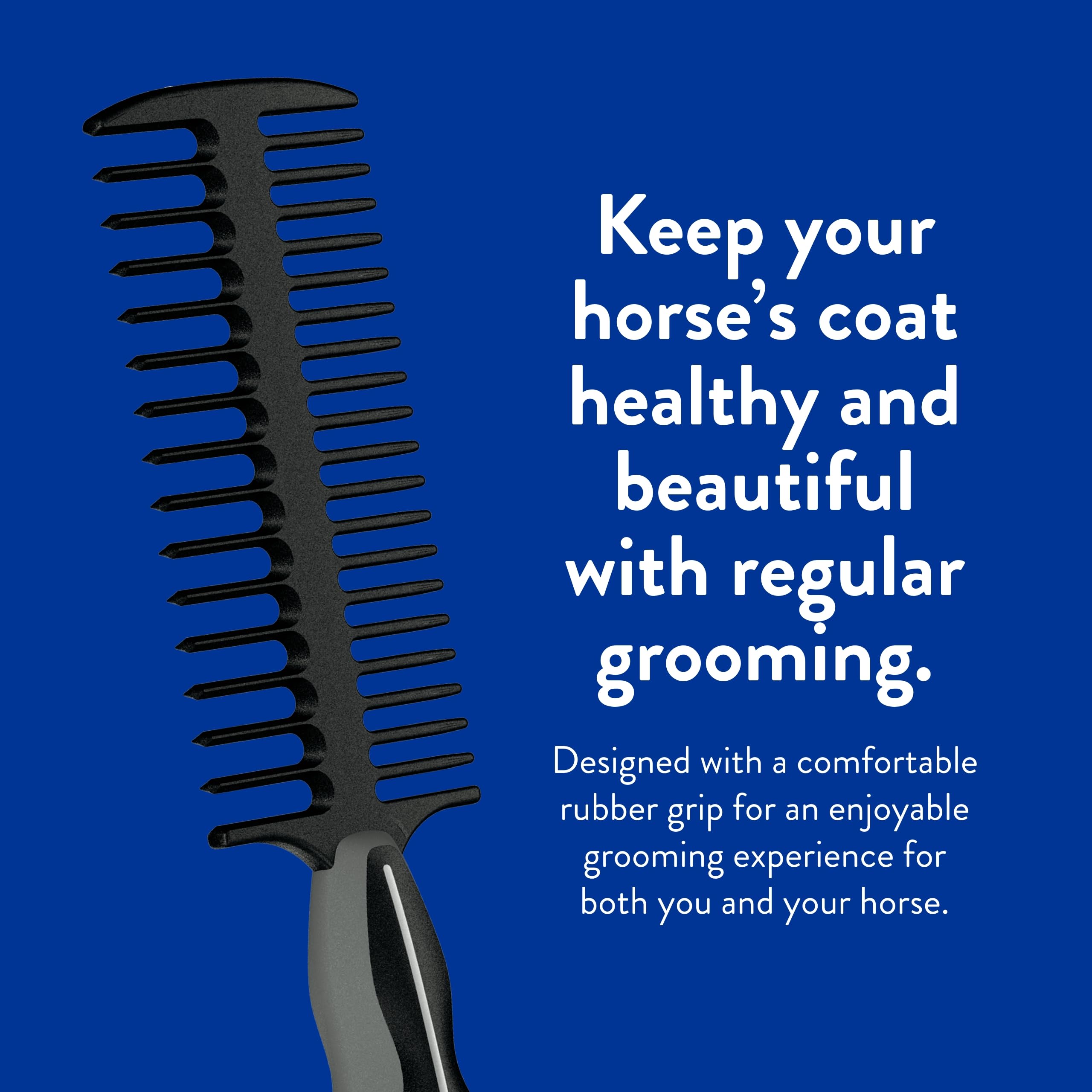 Wahl Professional Animal Mane & Tail Brush - Ergonomic Black Braiding Comb (#858708) For Equine Grooming