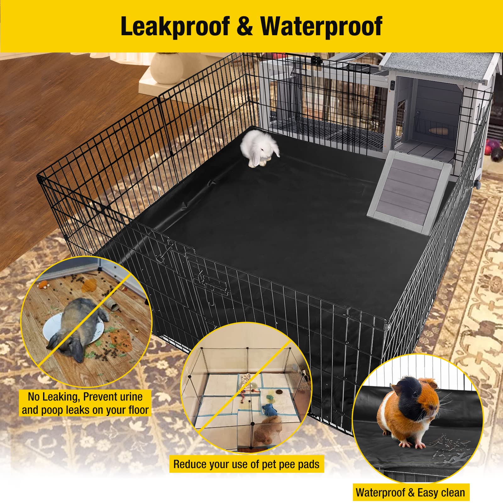 Aivituvin Rabbit Pen Indoor Bunny Pet Playpen Large Guinea Pig Outdoor Exercise Run Pet Enclosure-Playpen Only